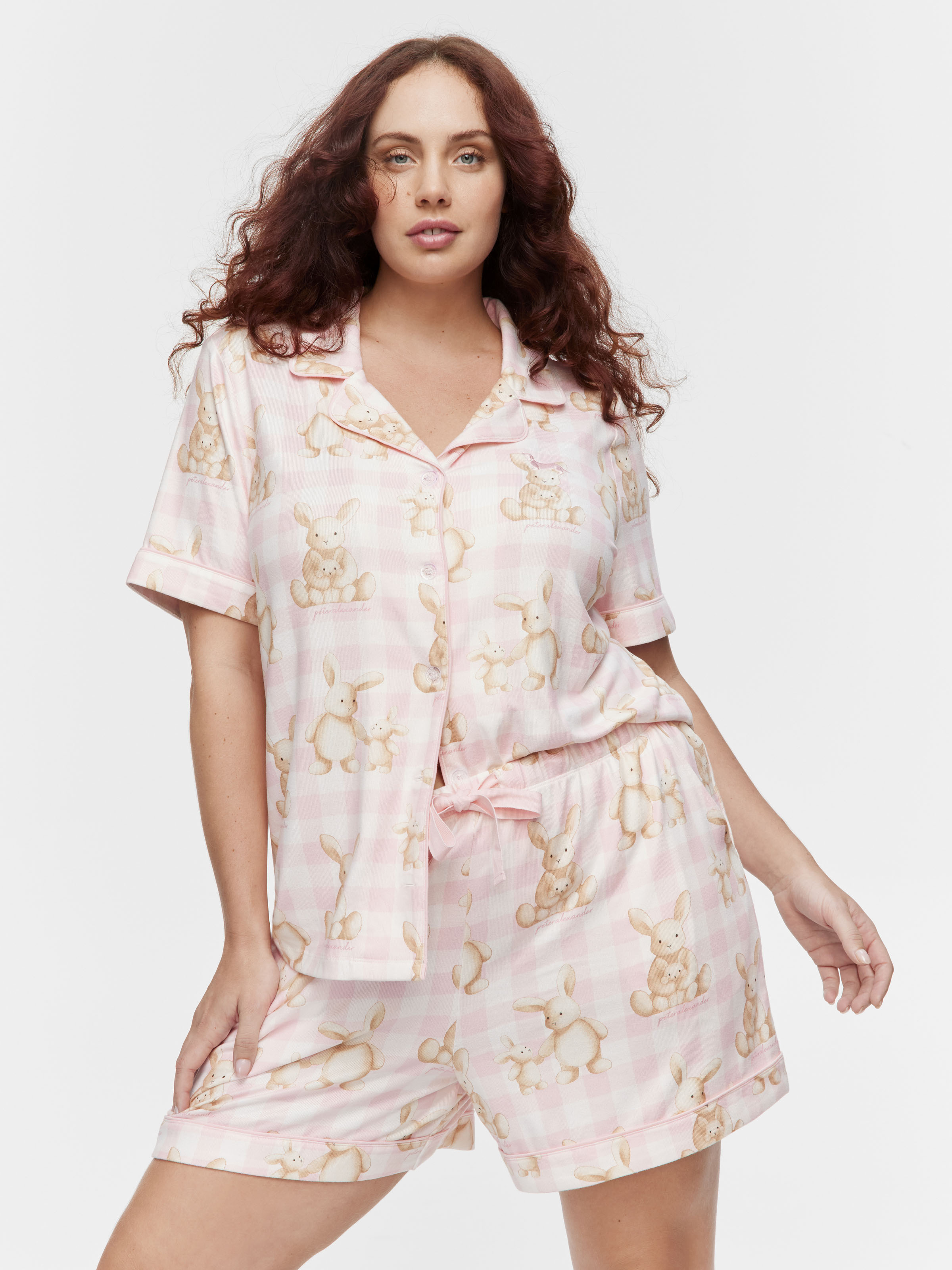 P.A. Plus Soft Bunny Plush Shortie Pj Set