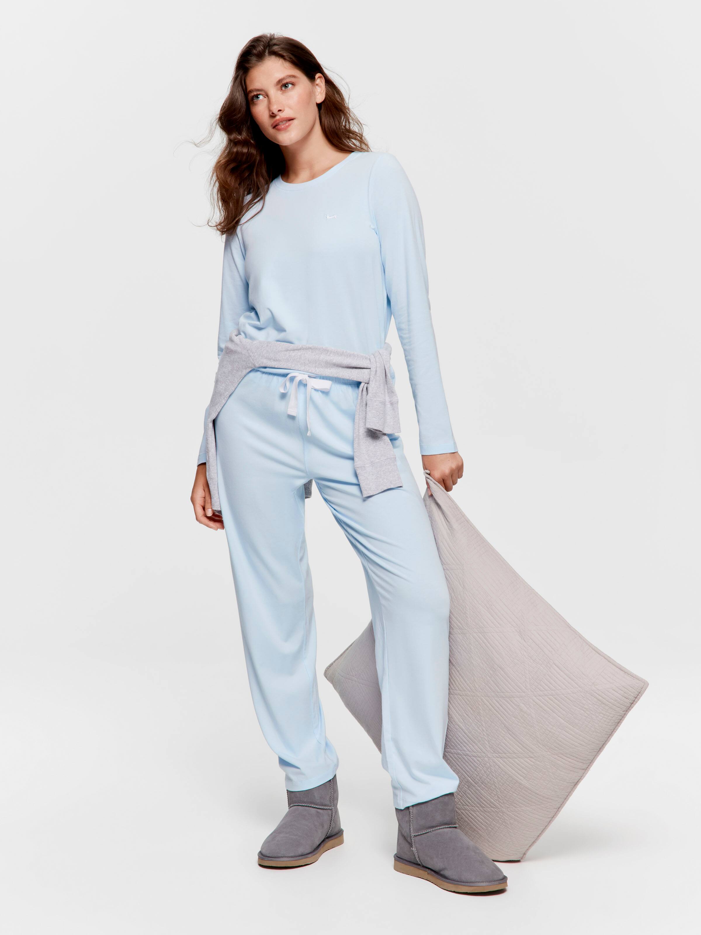 Pale Blue Straight Leg Pj Pant