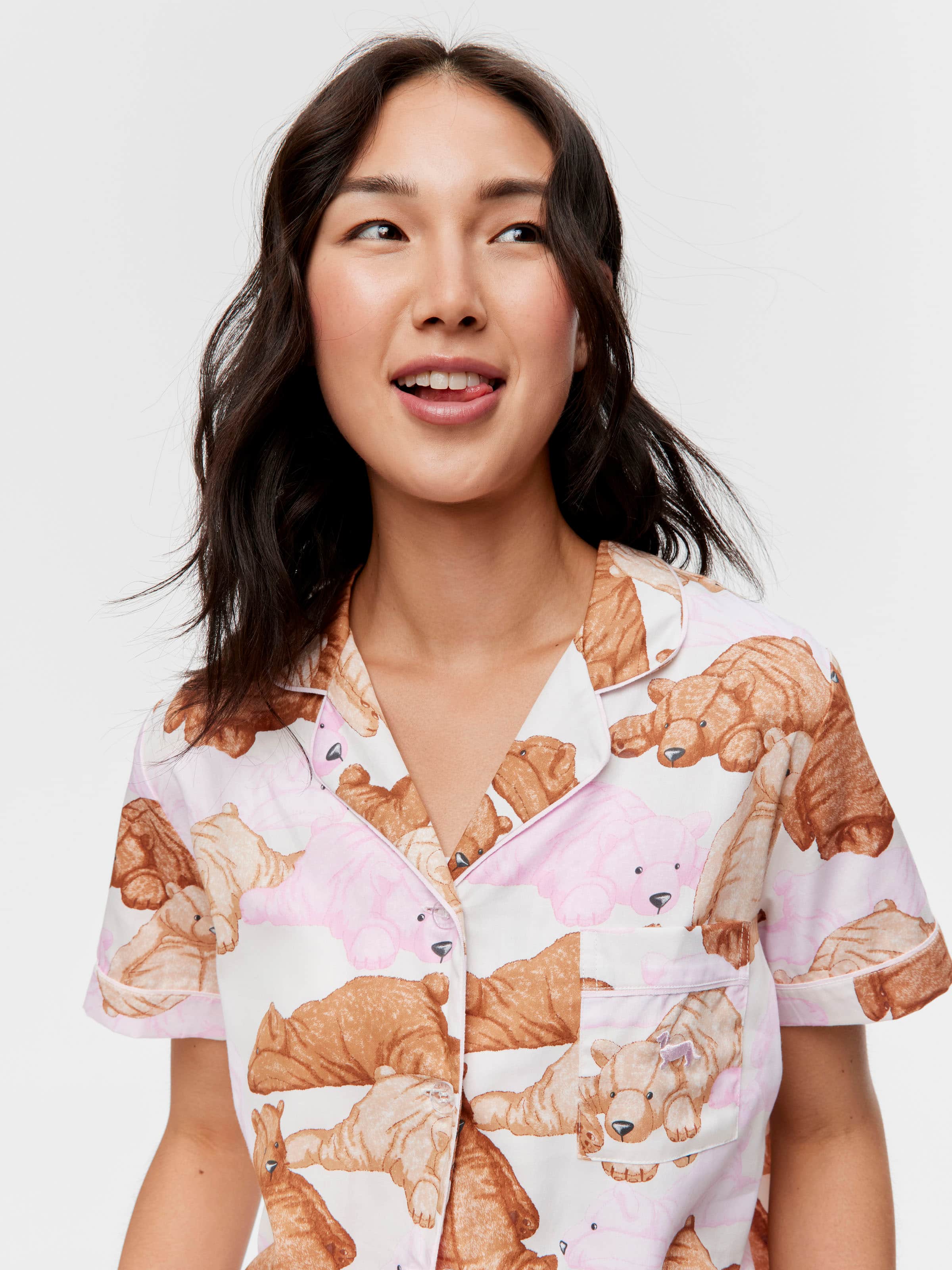 Pastel Bears 100% Cotton Shortie Pj Set