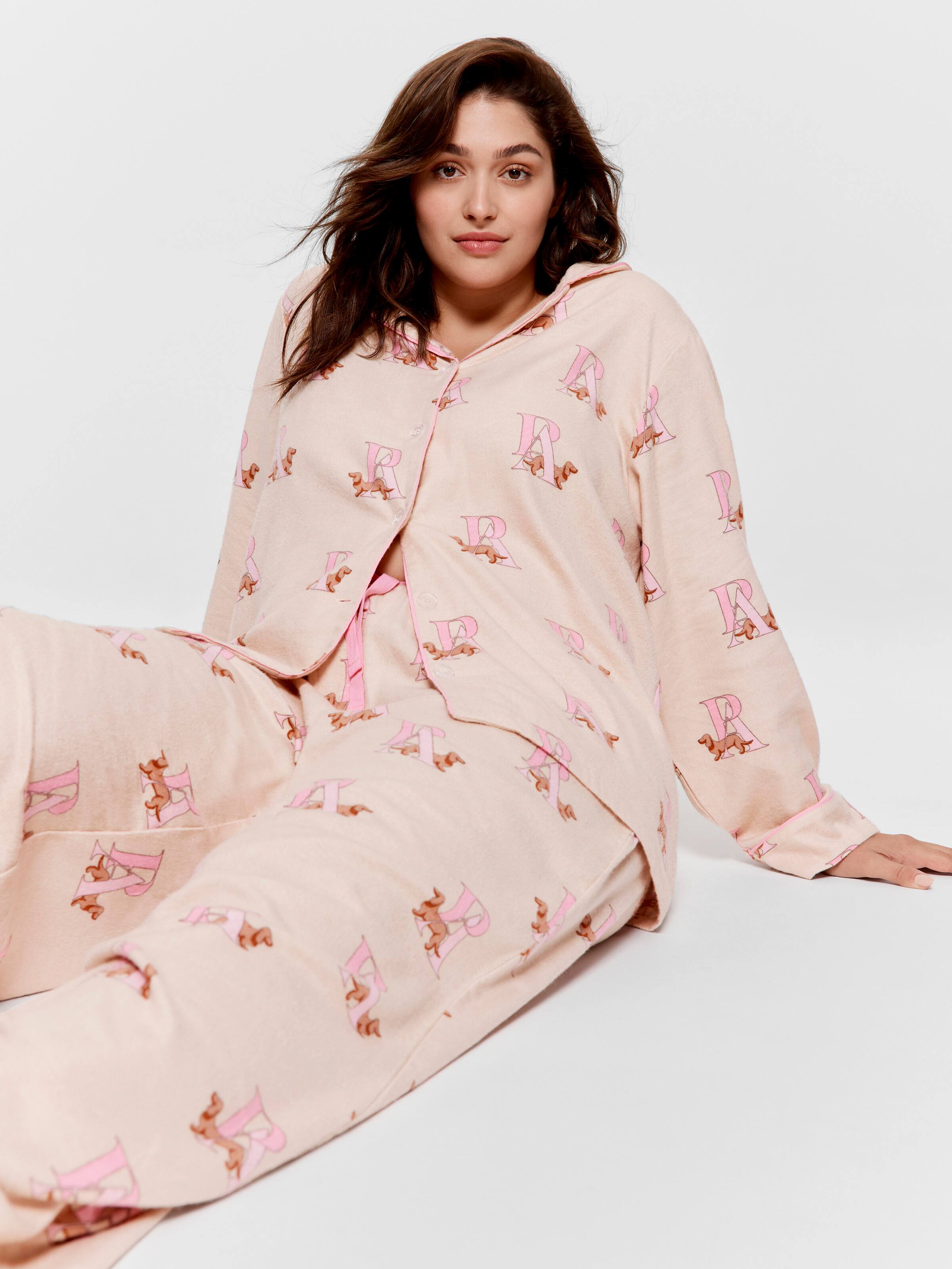 P.A. Plus Penny Monogram Bamboo Flannelette Classic Pj Set