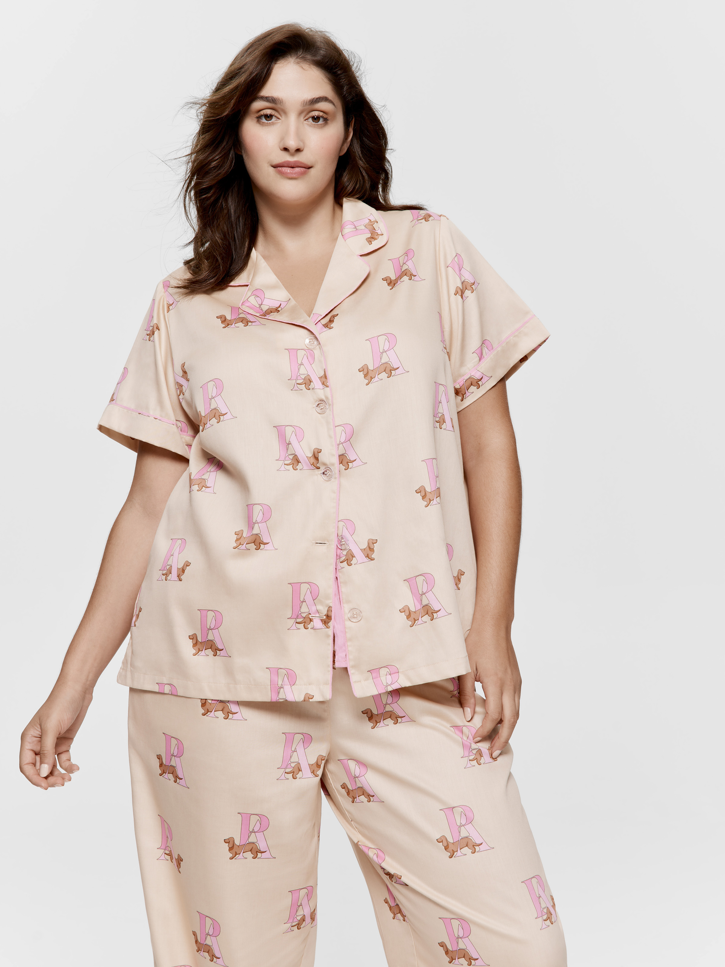 P.A. Plus Penny Monogram 100% Cotton Pj Set