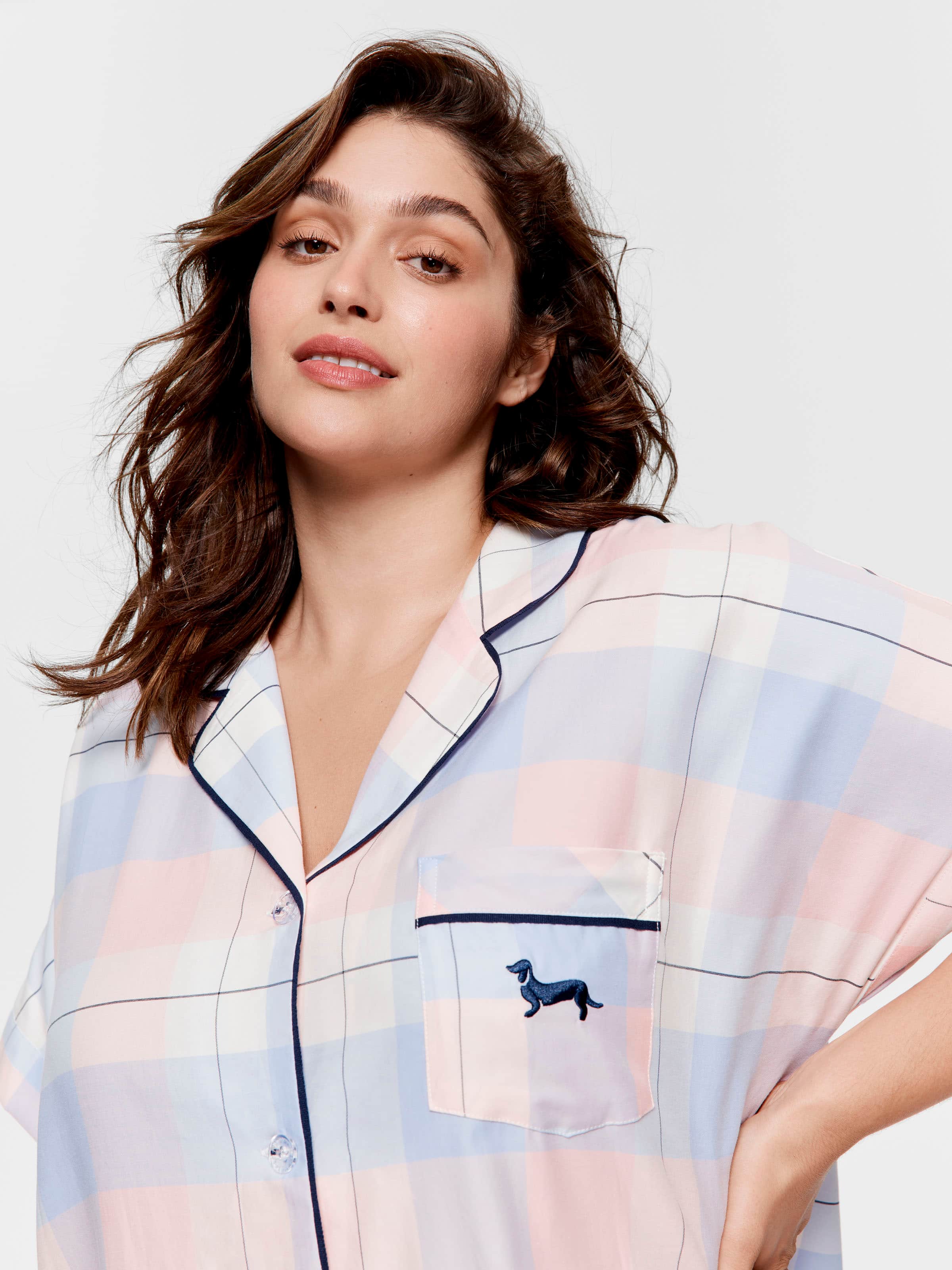 P.A. Plus Pastel Buffalo Check 100% Cotton Nightshirt