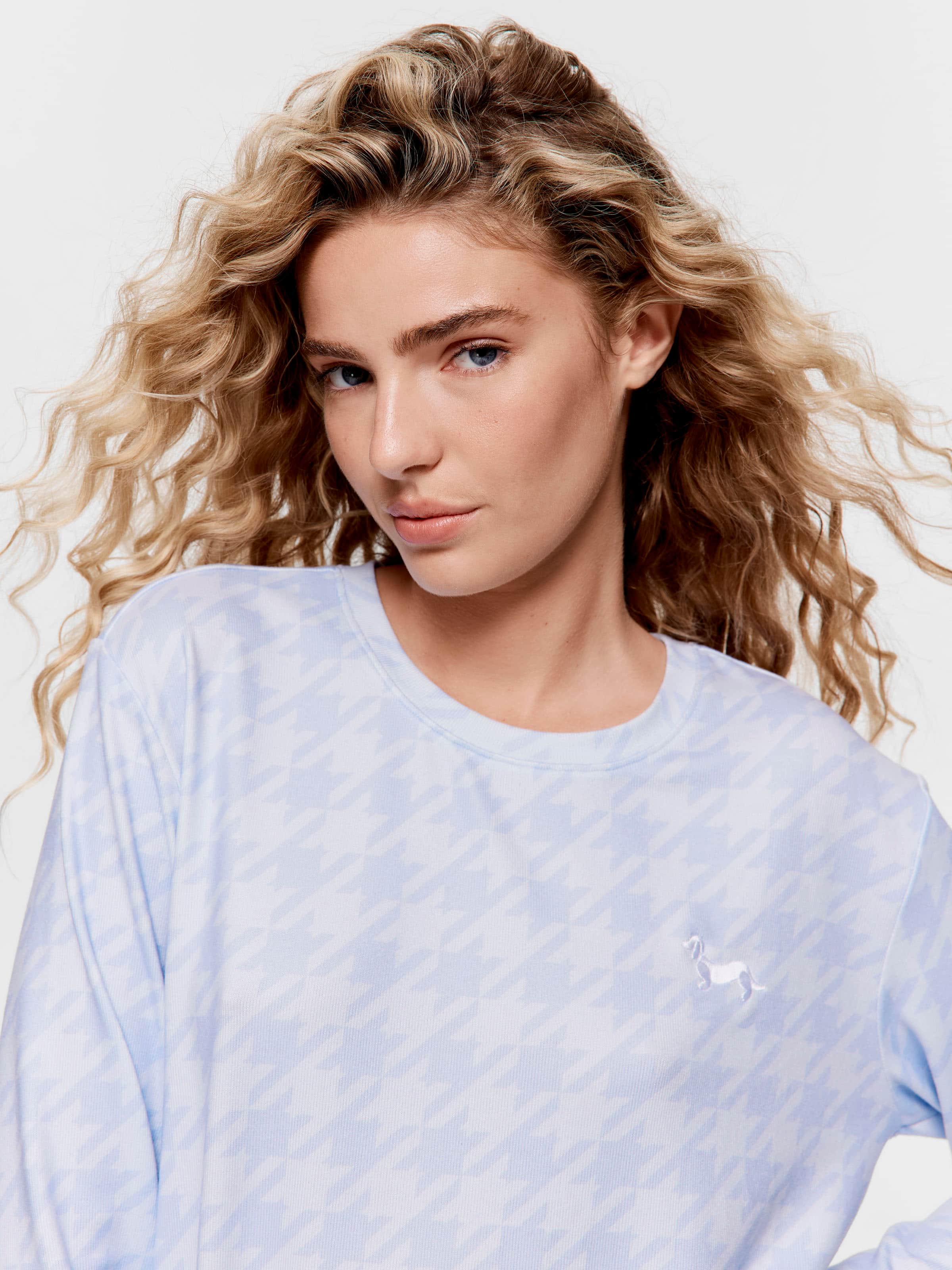 Houndstooth Plush Sweater