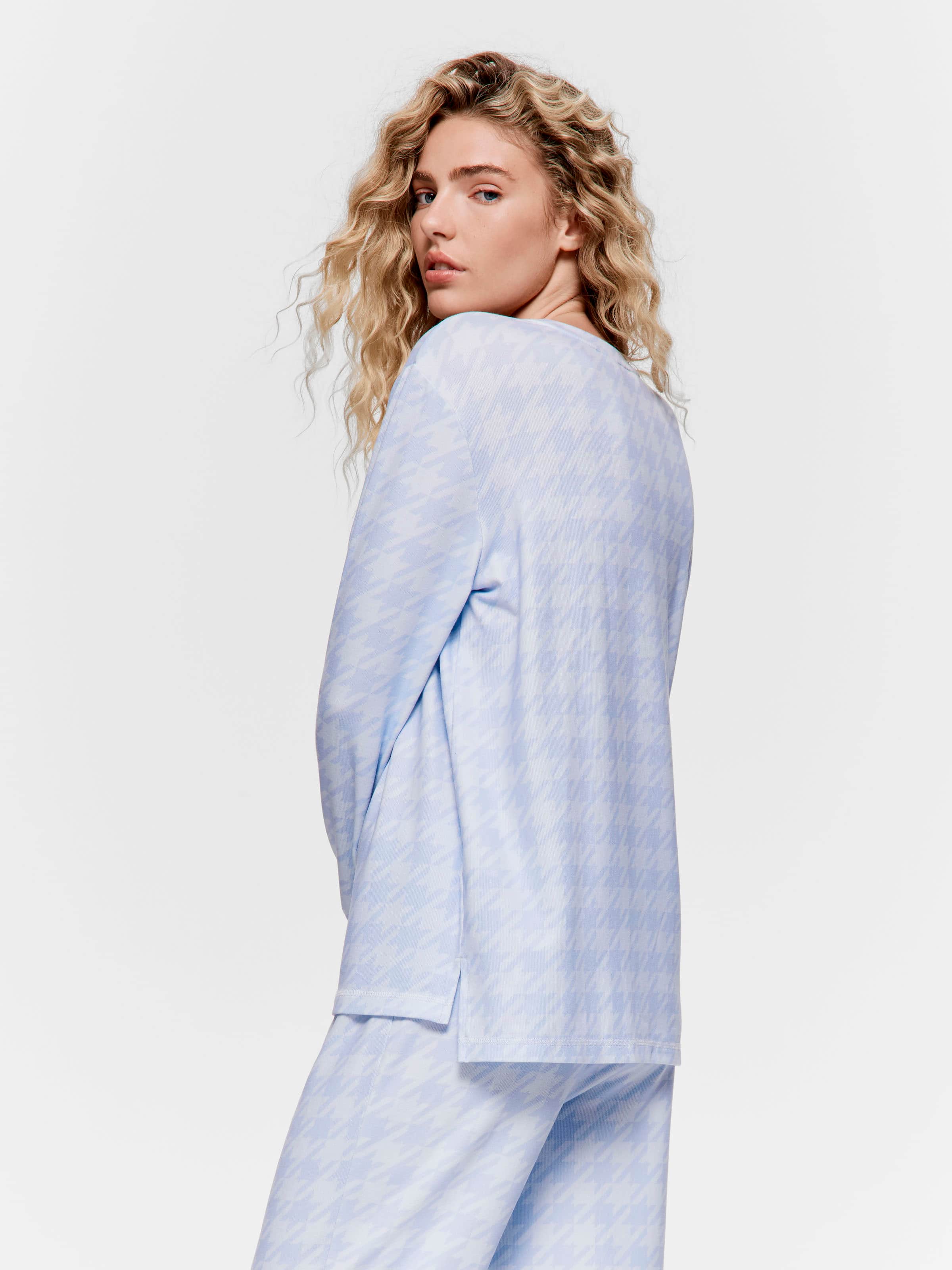 Houndstooth Plush Sweater