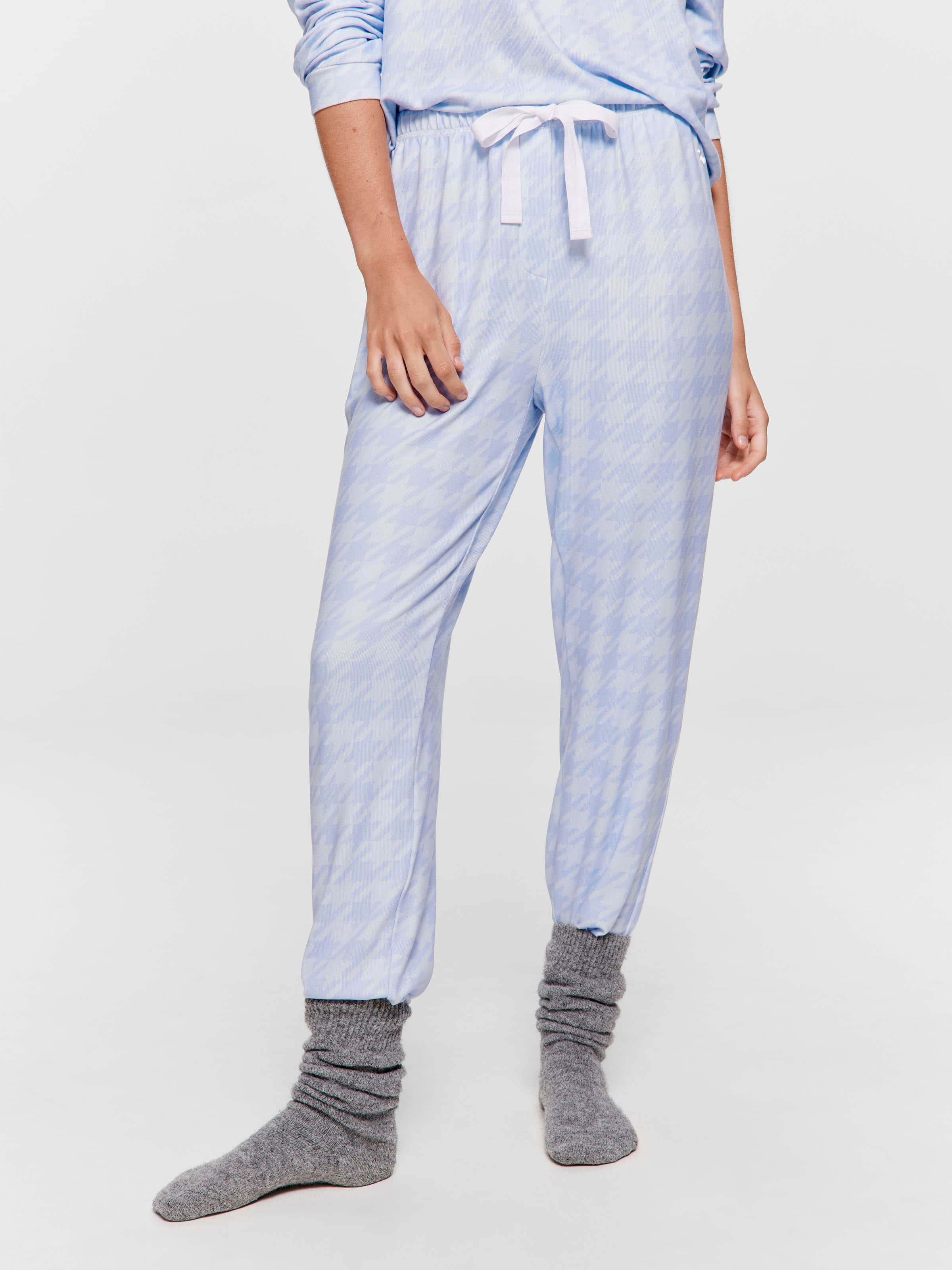 Houndstooth Plush Easy Pj Pant