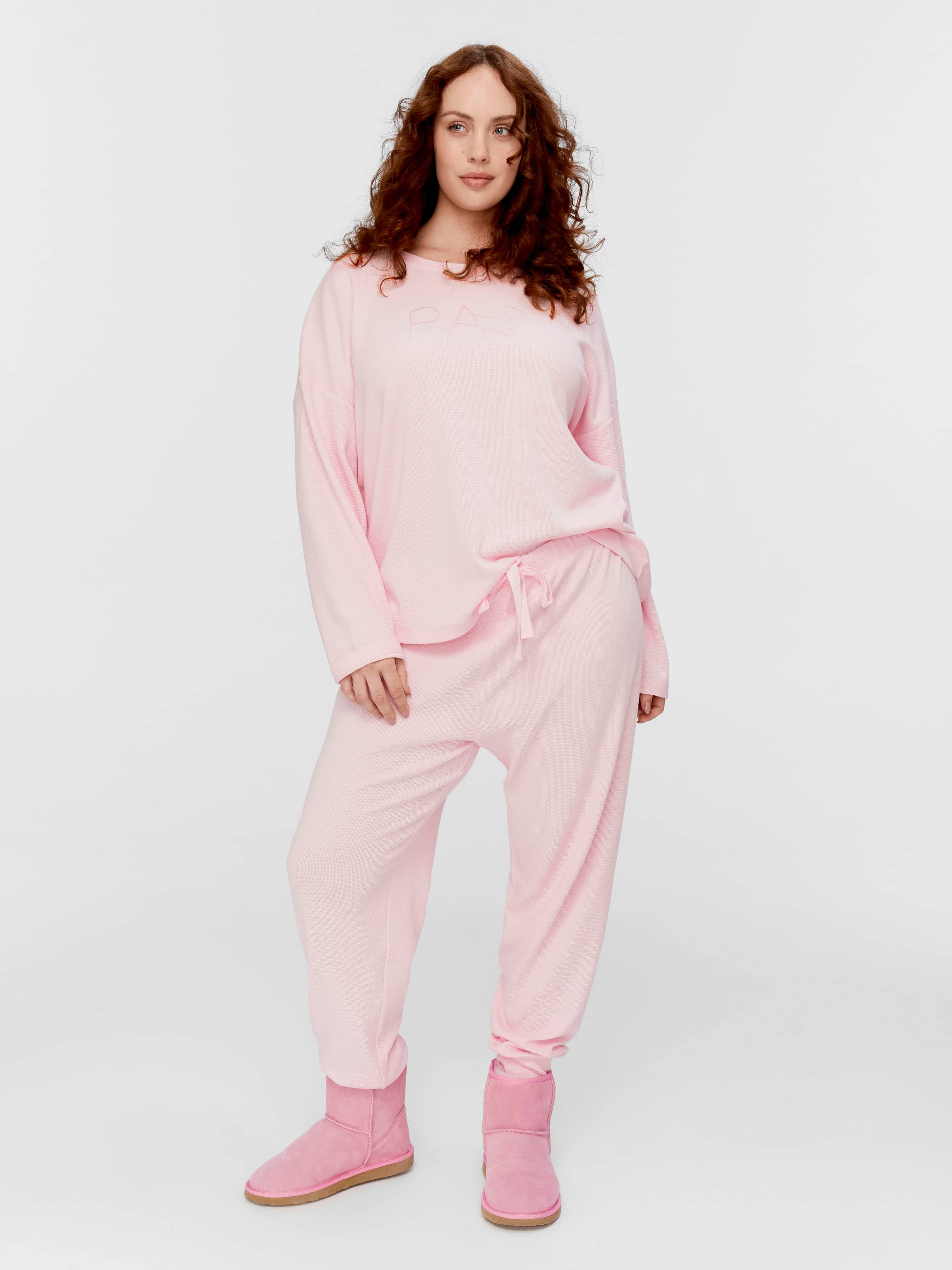 P.A. Plus Pink Waffle Easy Pj Pant