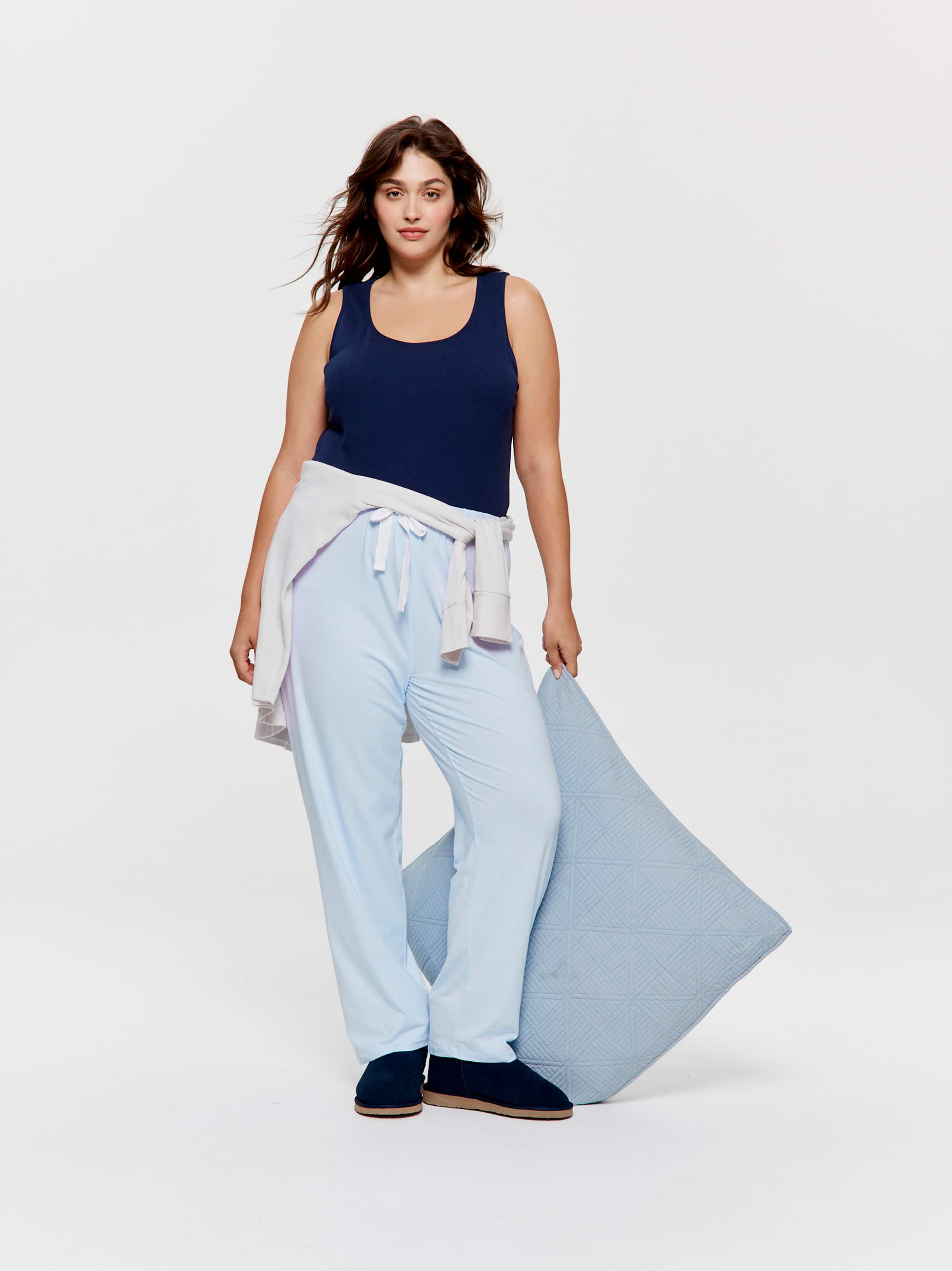P.A. Plus Pale Blue Straight Leg Pj Pant