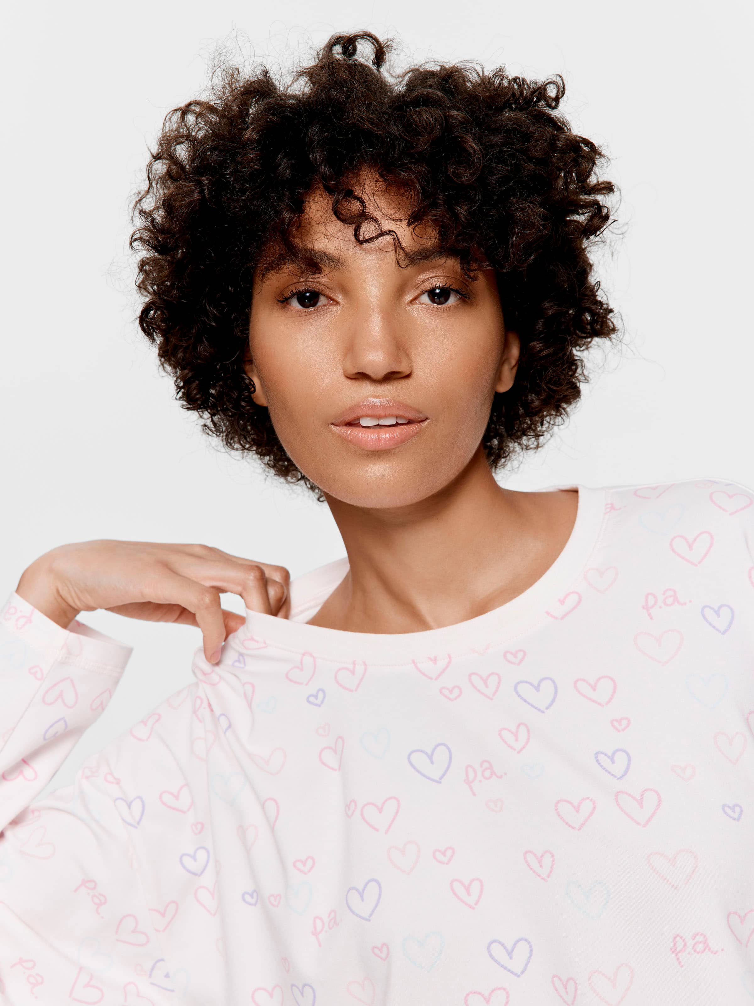 Pastel Hearts Long Sleeve Top