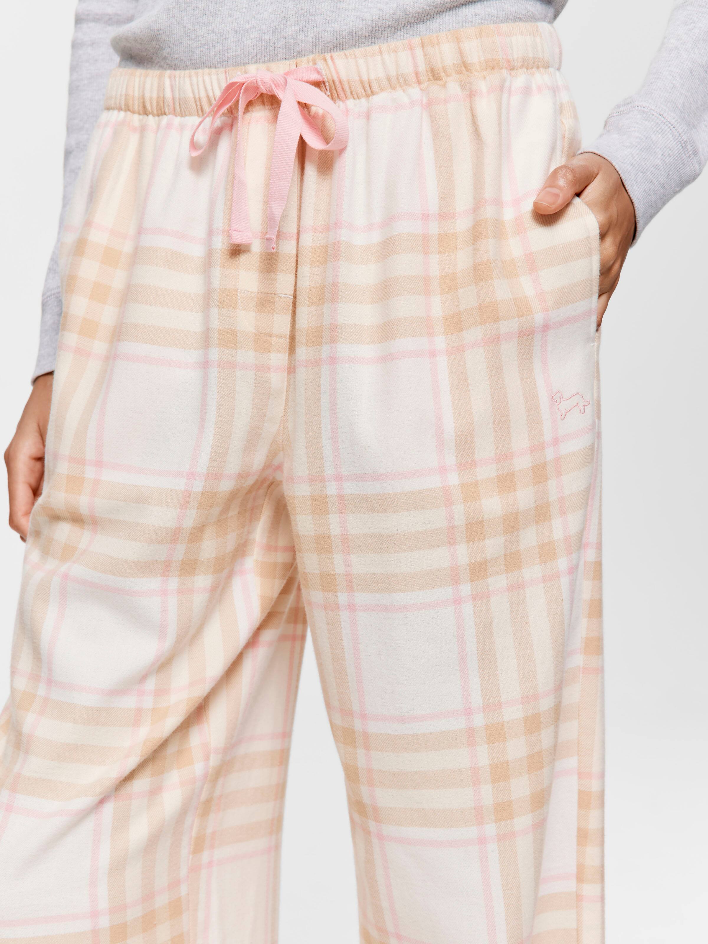 Caramel Check Classic Flannelette Pj Pant