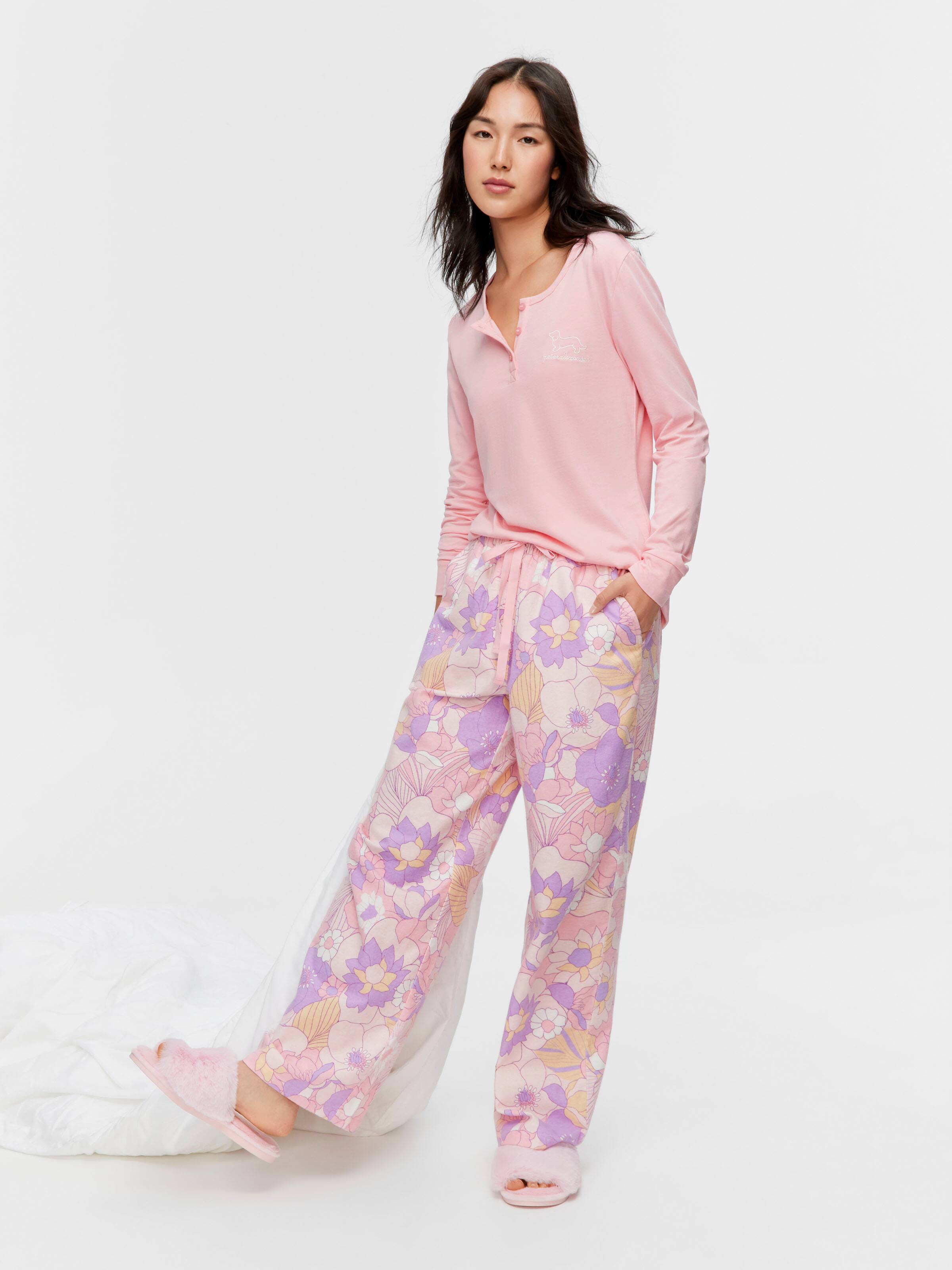 Stencil Floral Classic Flannelette Pj Pant