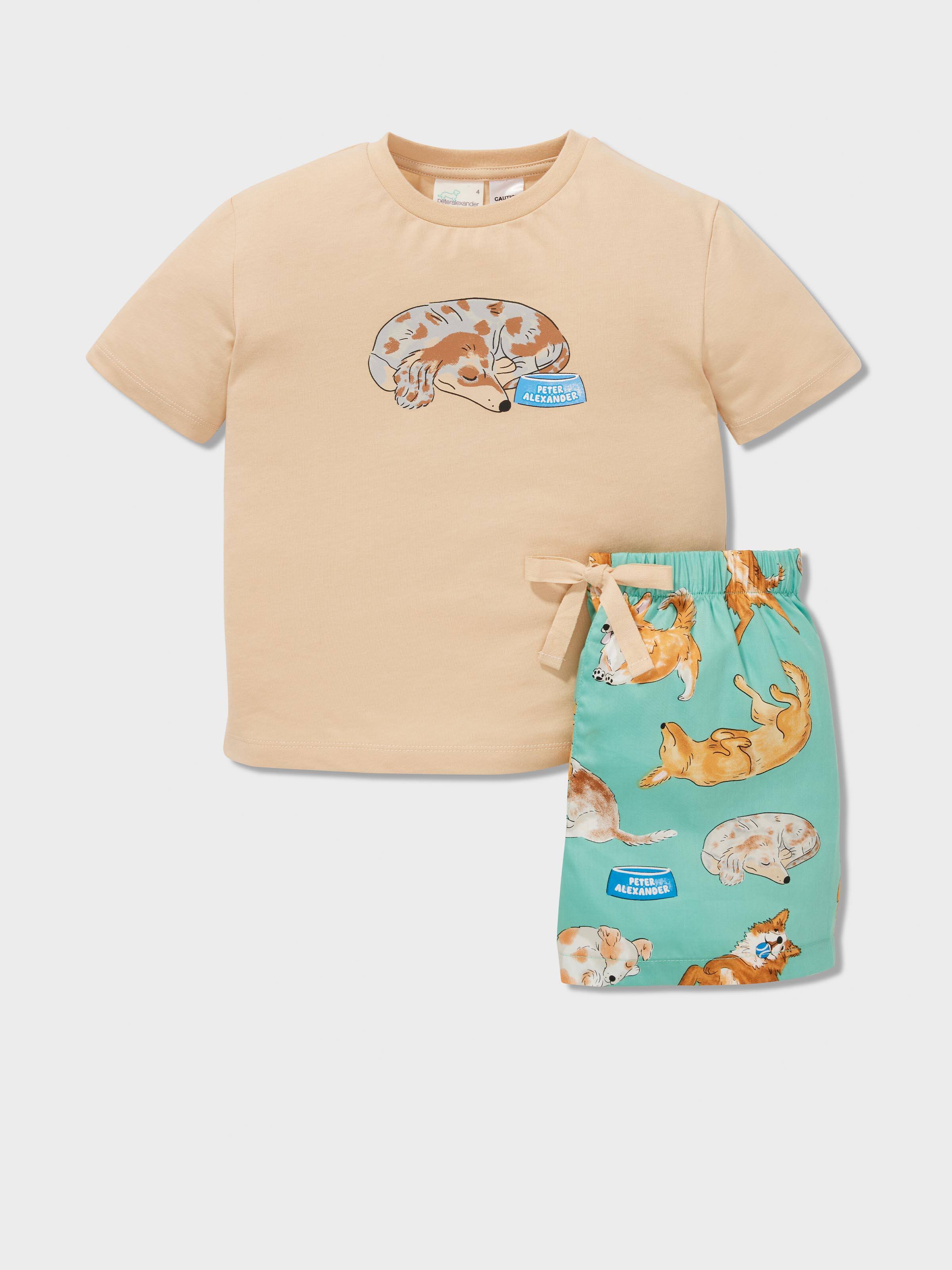 Jnr Boys Sleeping Puppy Short Pj Set