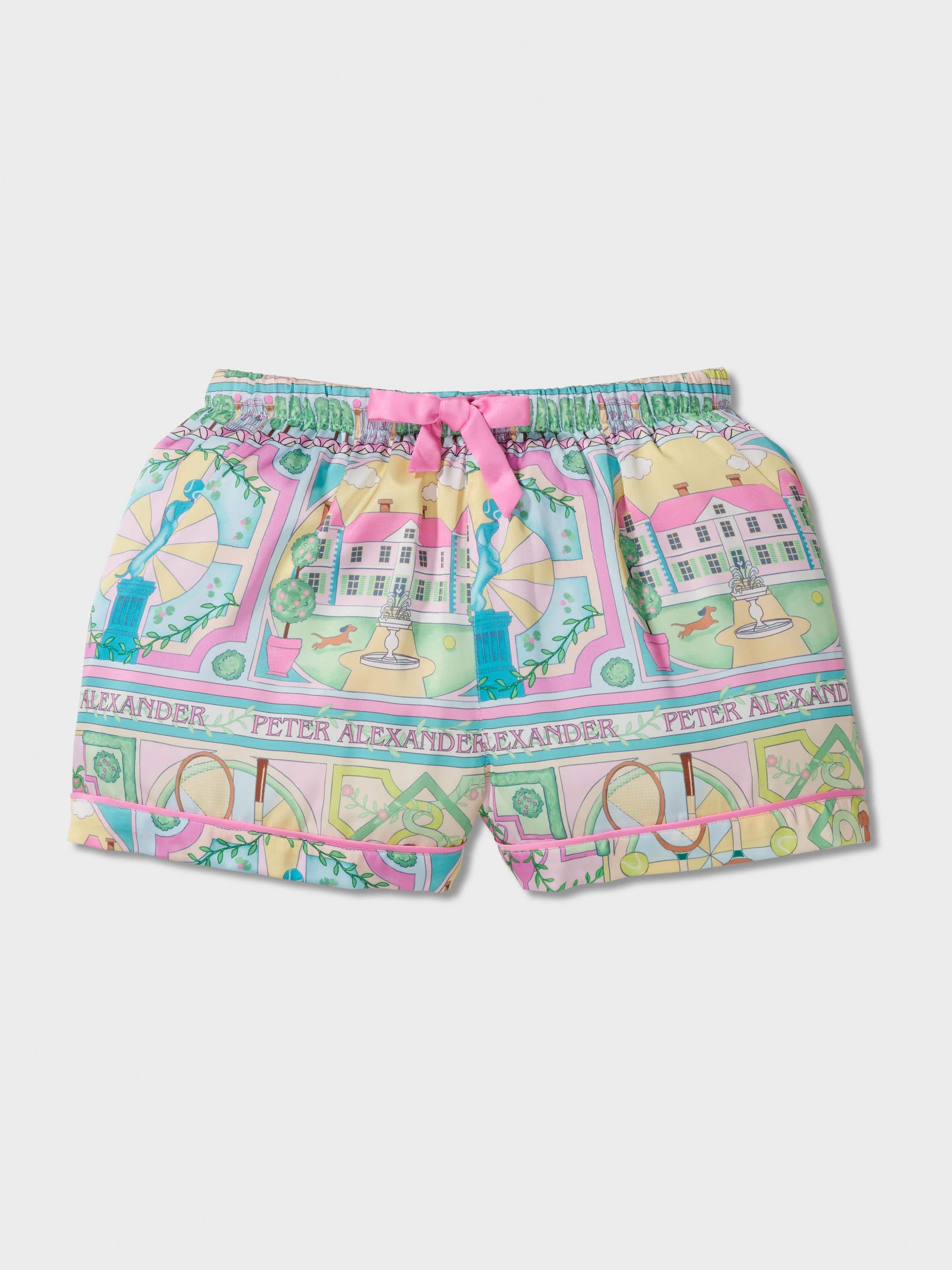 Girls Tennis Tile Satin Classic Shortie Pj Set