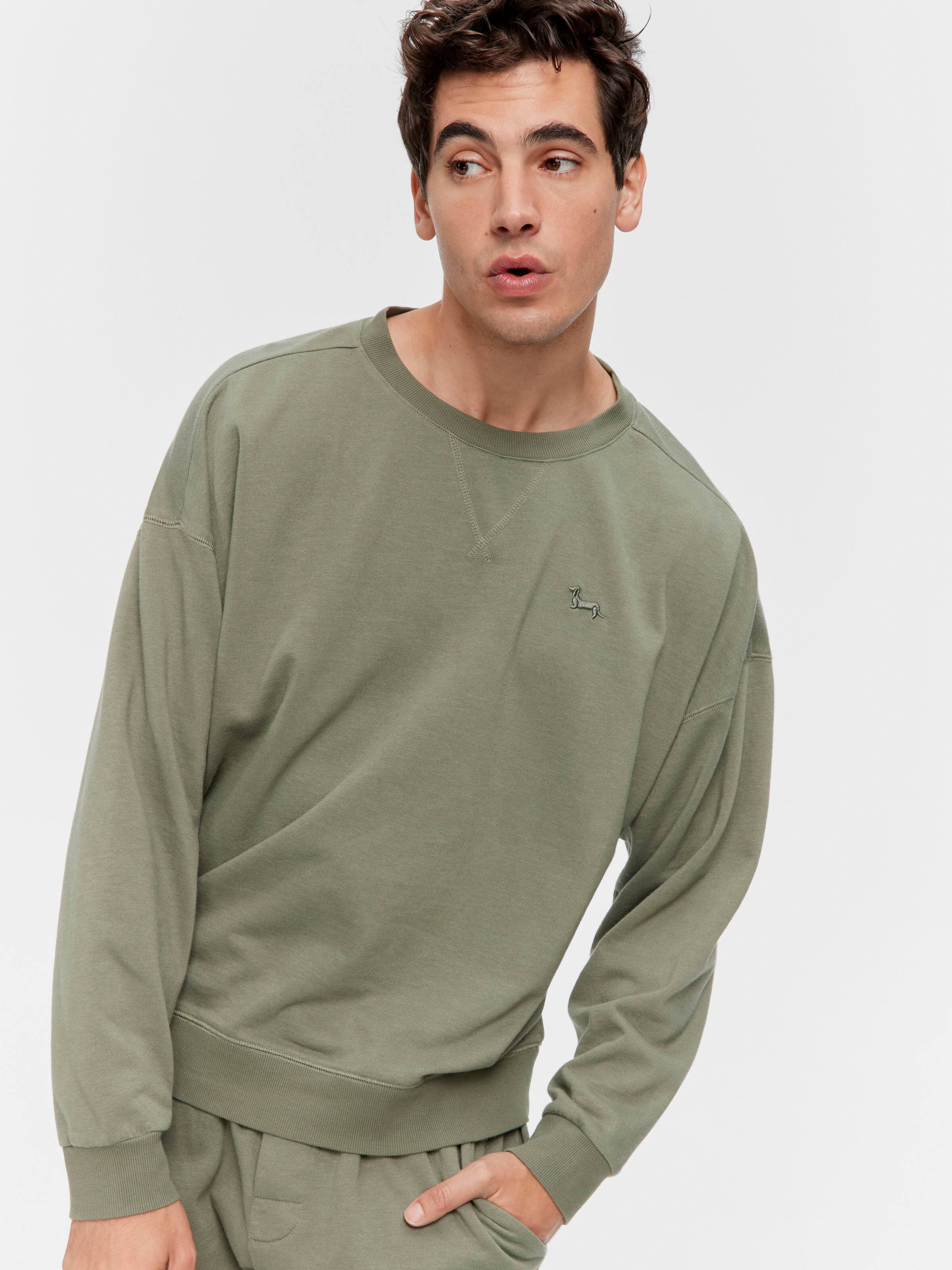 Green Washed Fleece Sweater