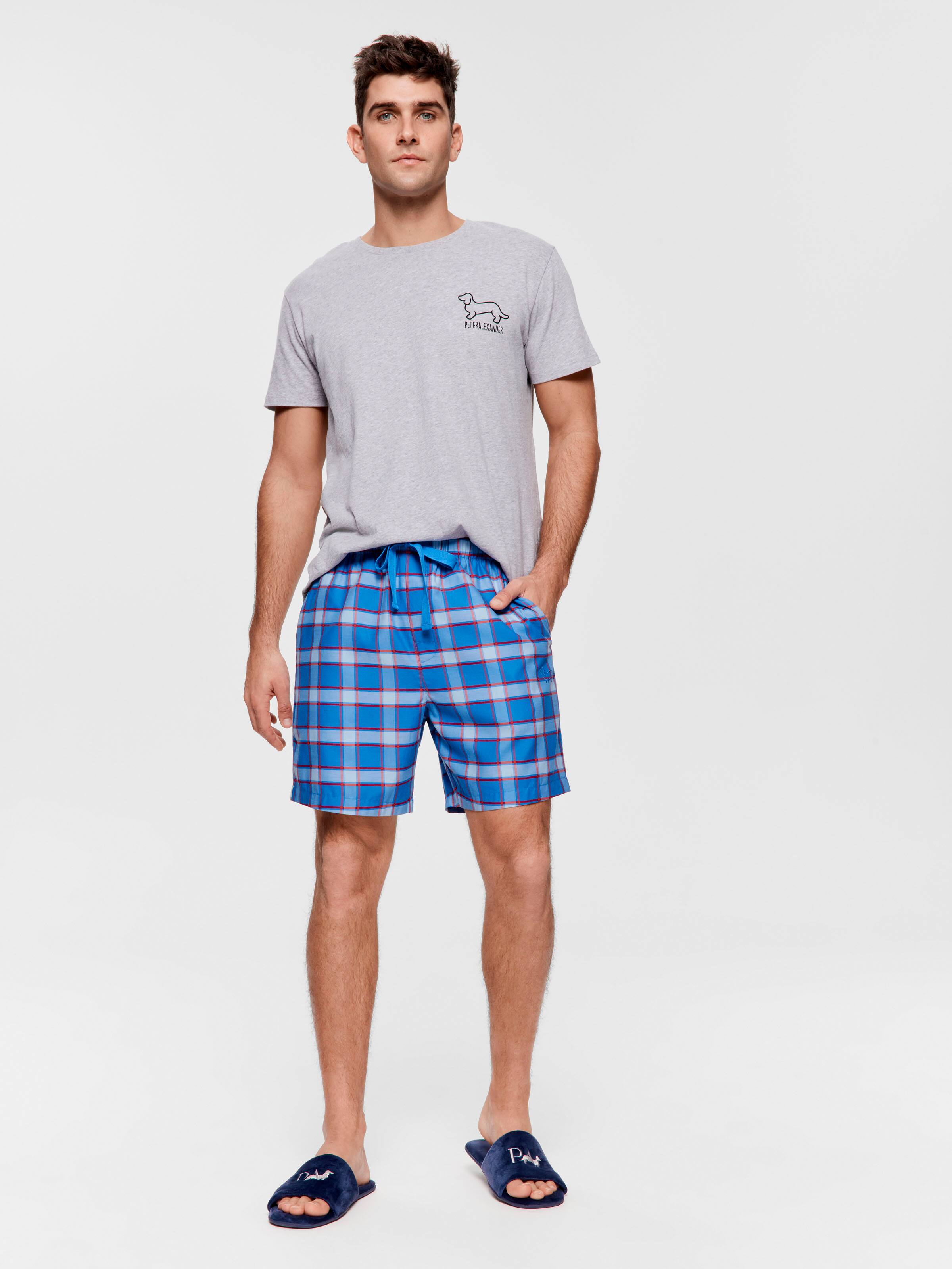 Blue Check Mid Short