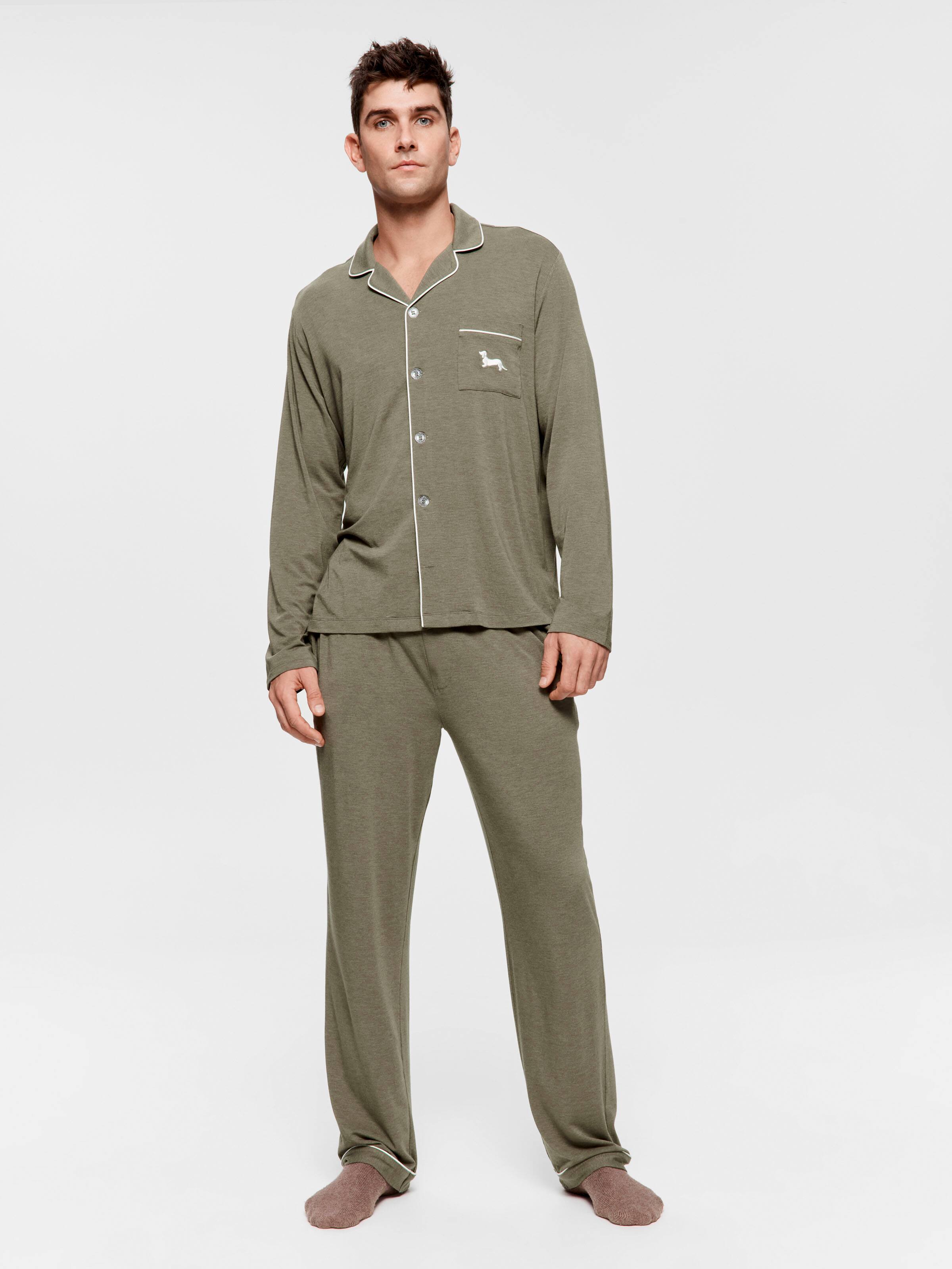 Olive Bamboo Long Sleeve Pj Set