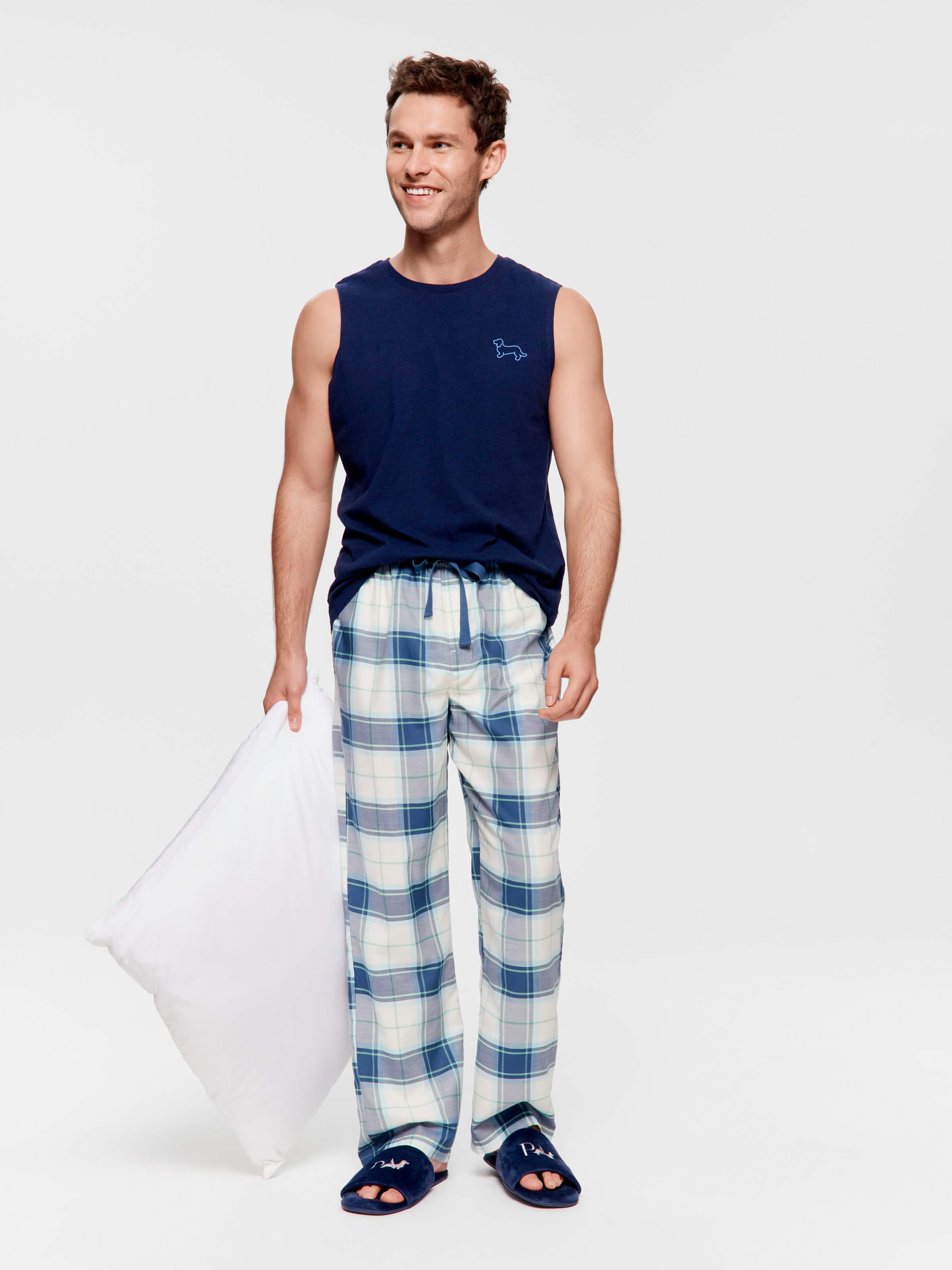 Classic Windowpane Check Pj Pant