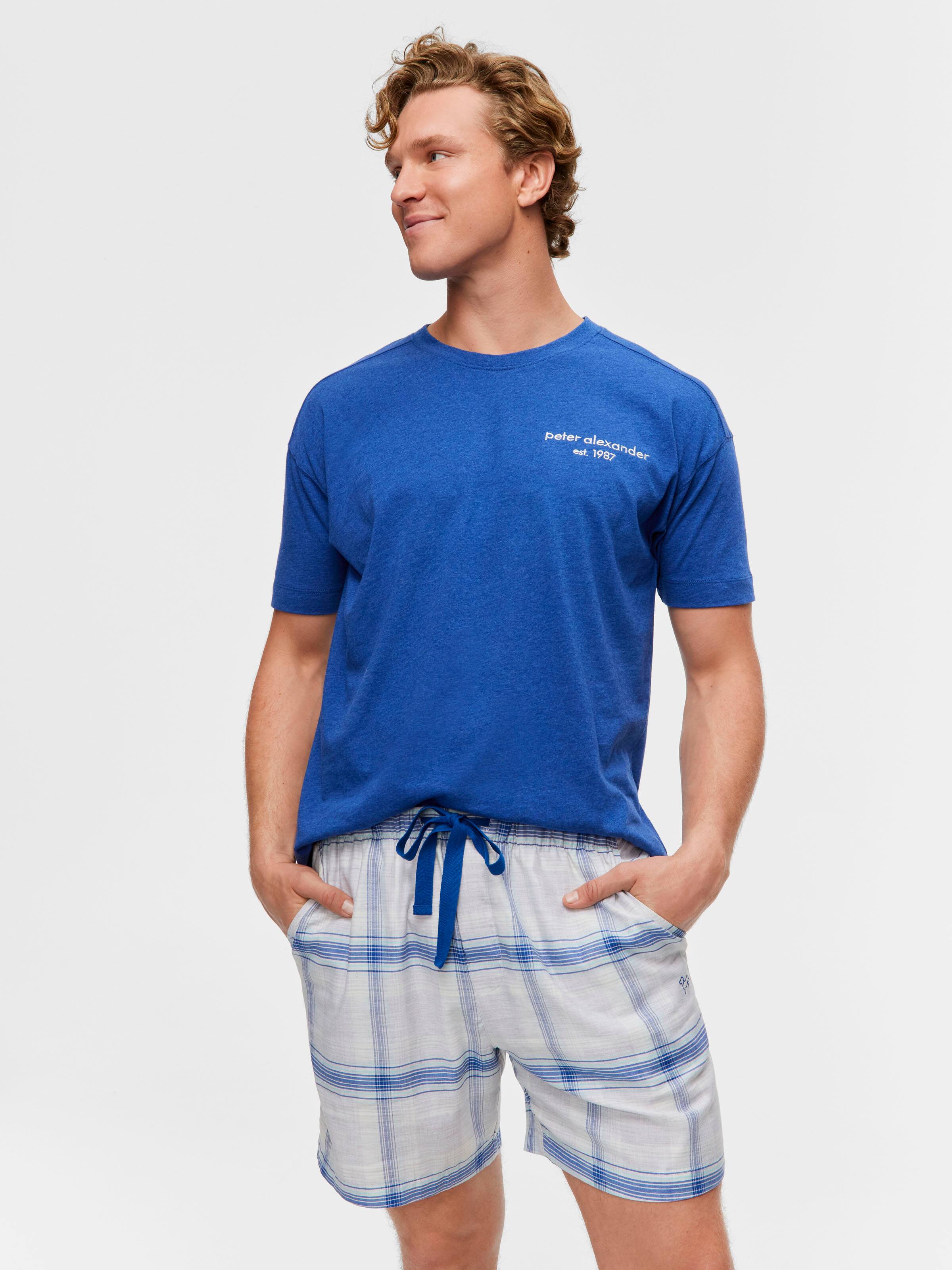 Navy Check Mid Short