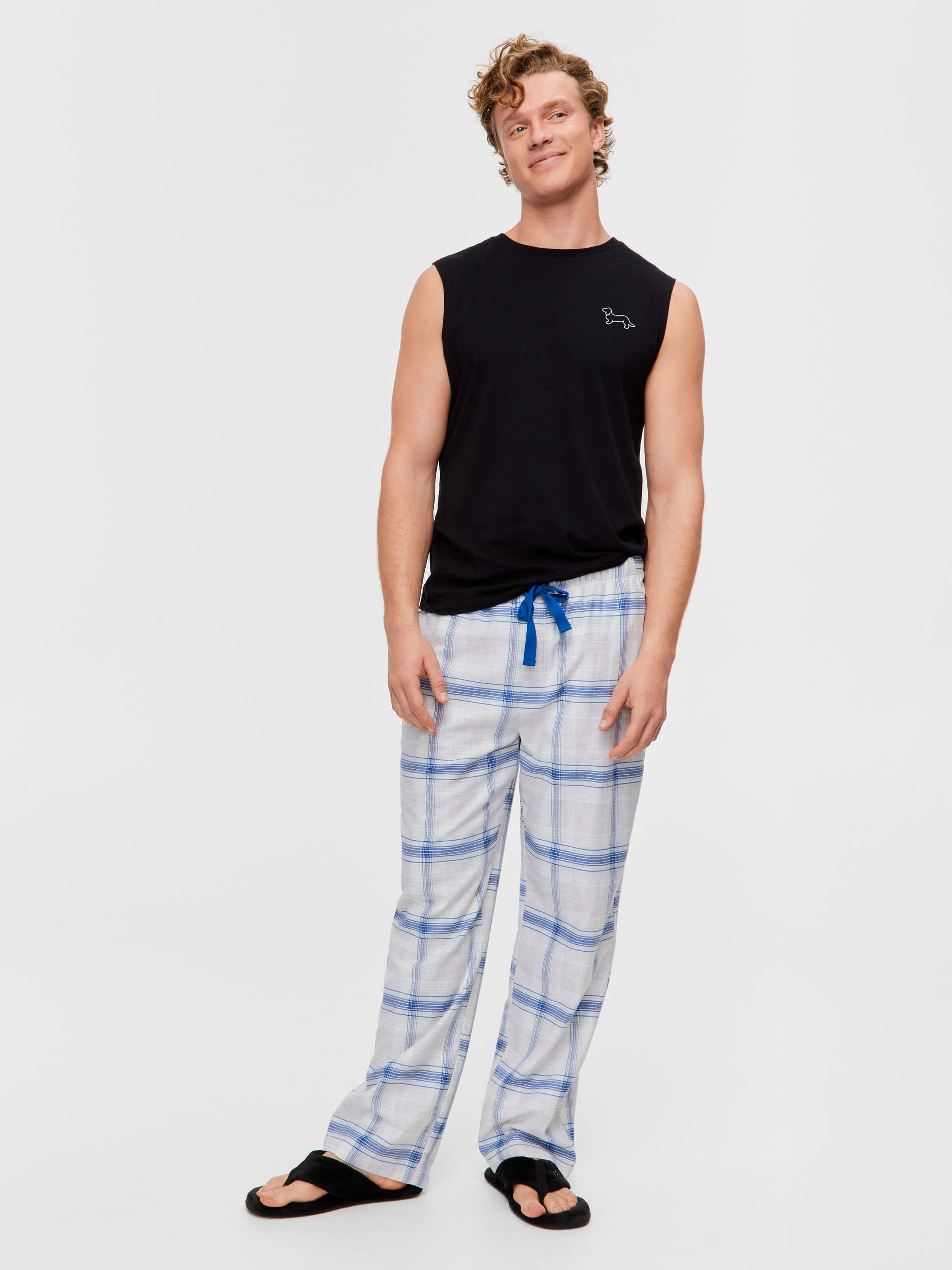 Navy Check Classic Pj Pant