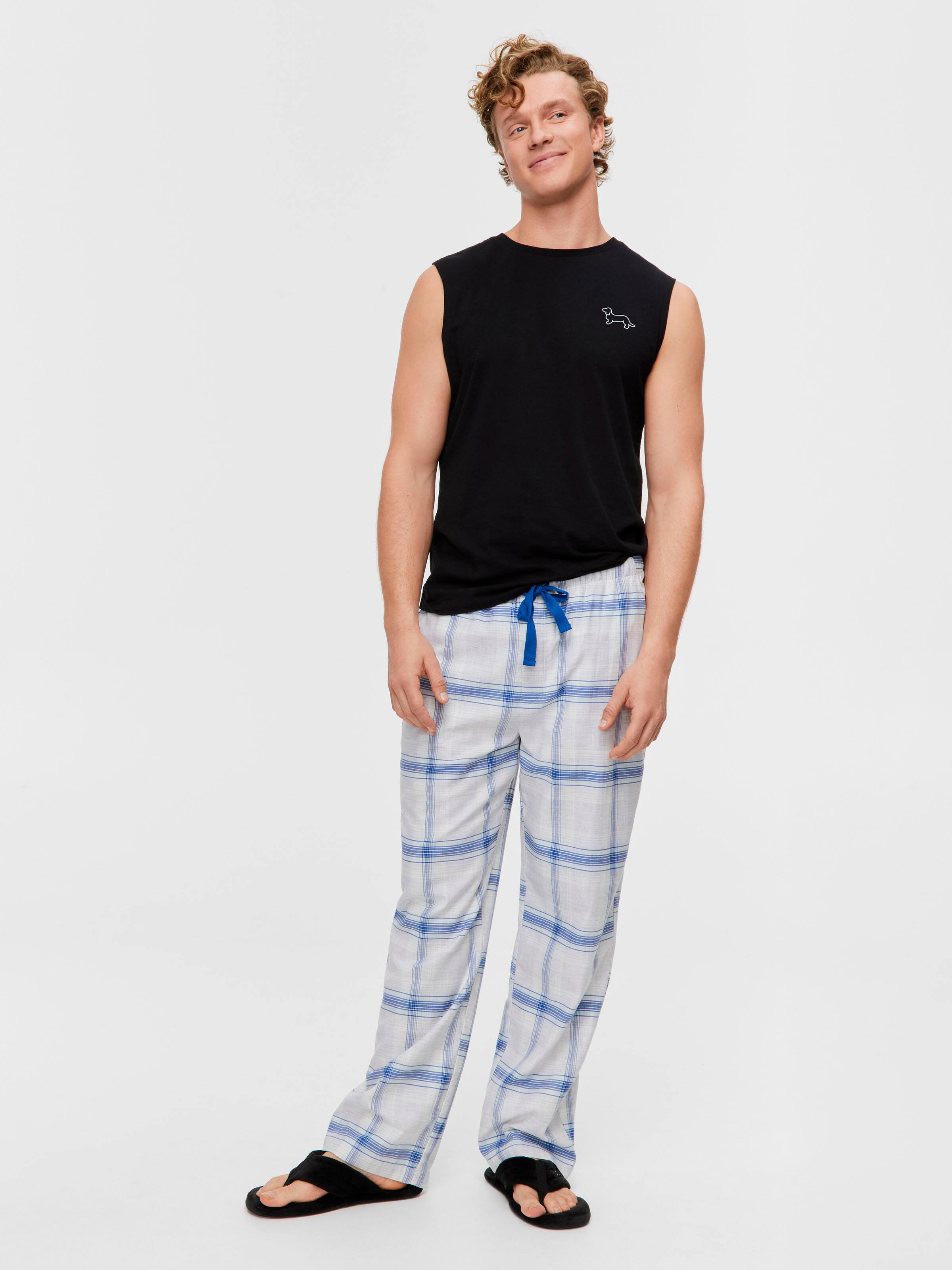 Navy Check Classic Pj Pant