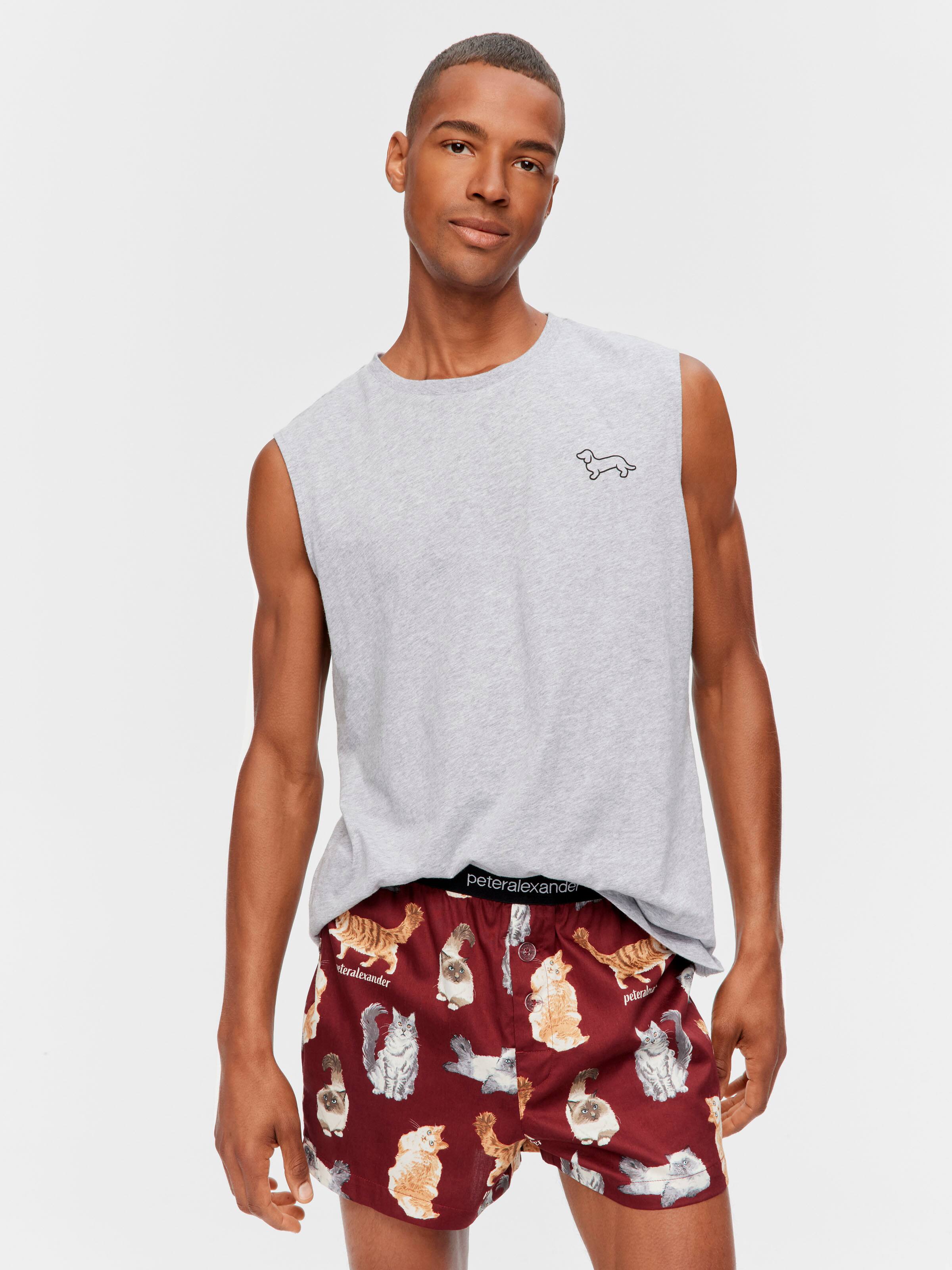 Burgundy 100% Cotton Cats Boxer Short