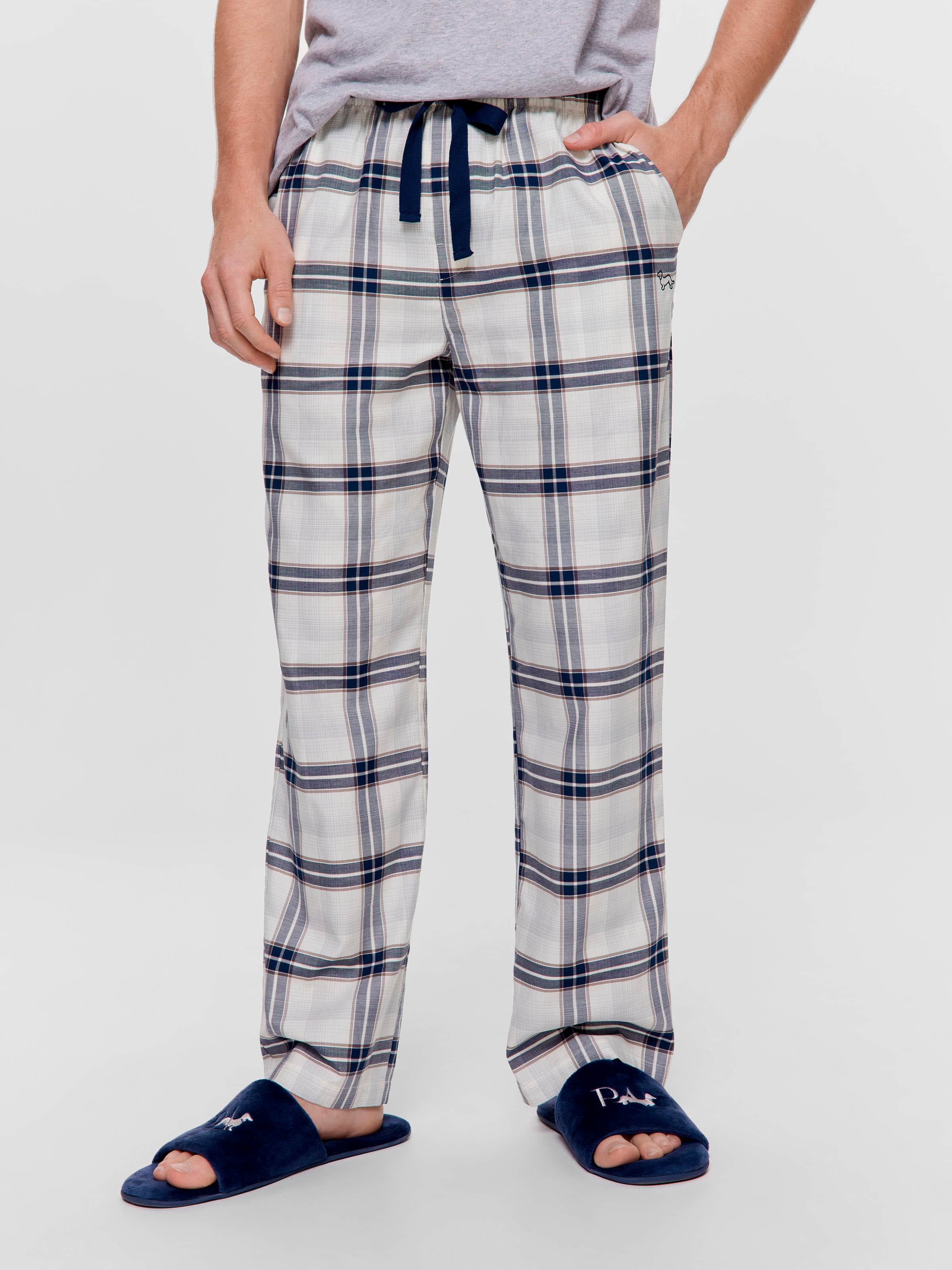 Cream Check 100% Cotton Classic Pj Pant