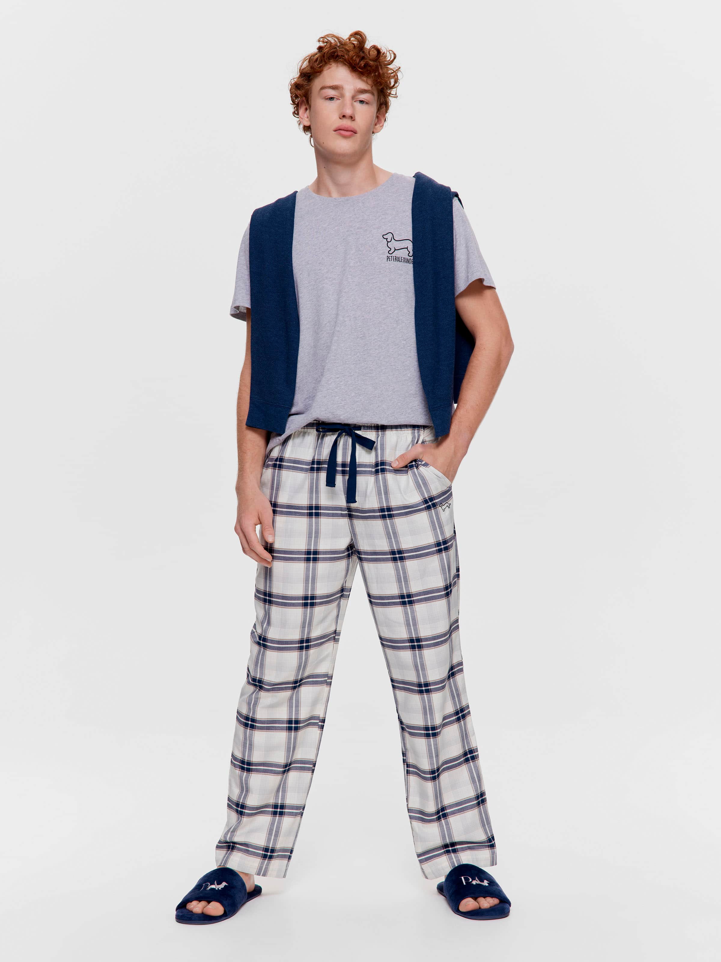Cream Check 100% Cotton Classic Pj Pant