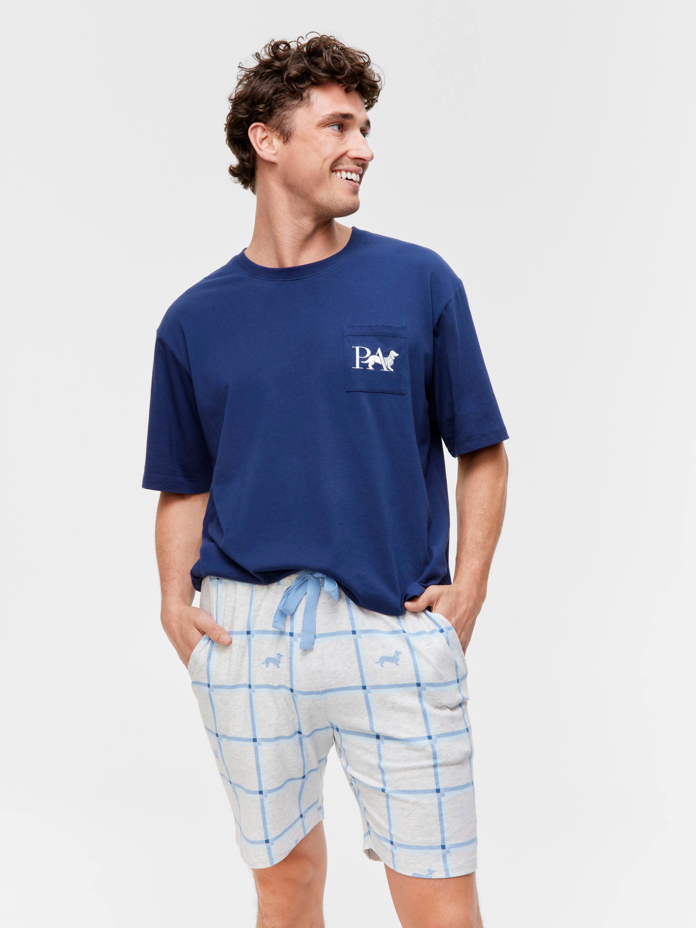 Windowpane Pale Blue Mid Short