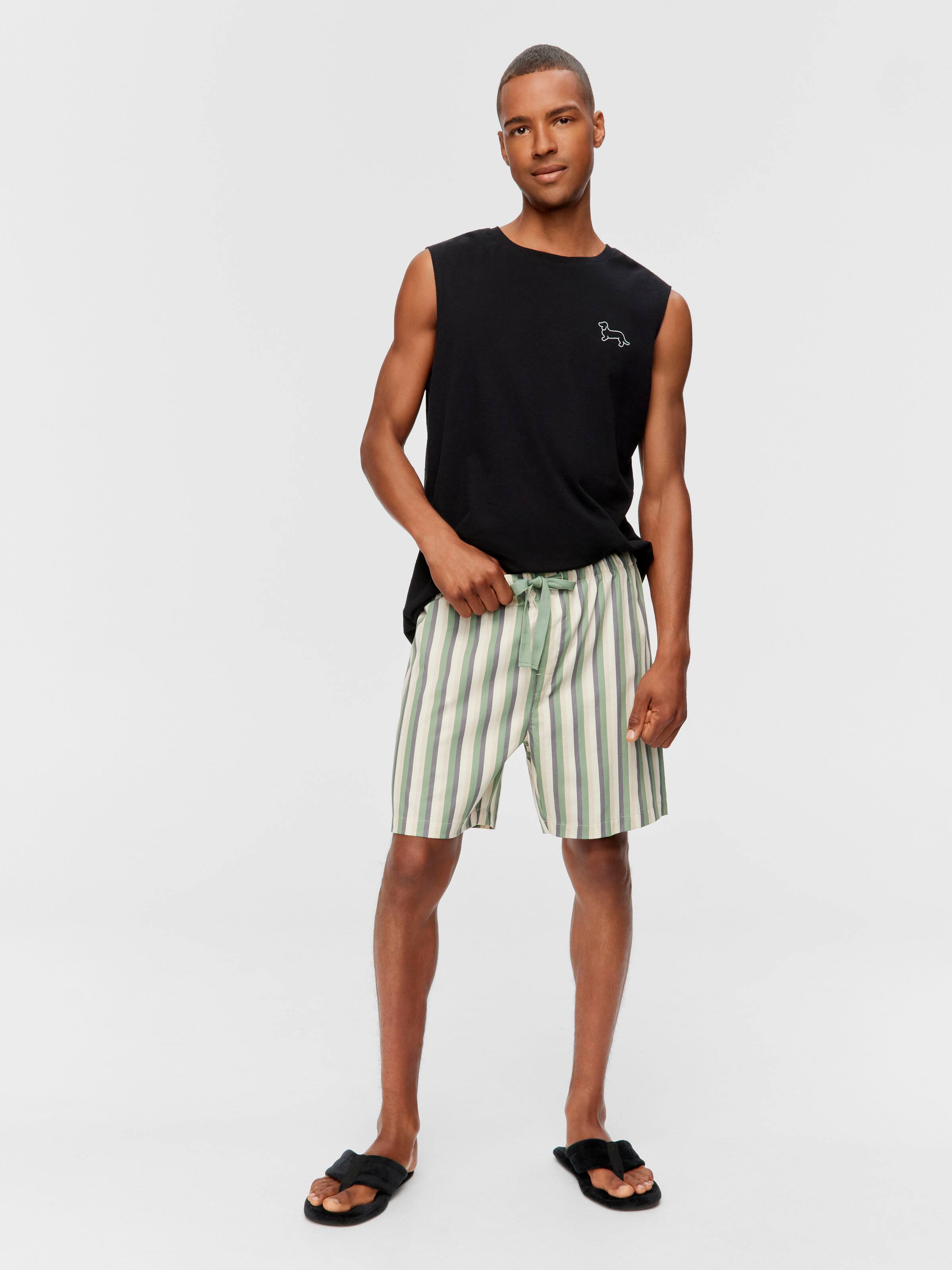 Olive Stripe Mid Short