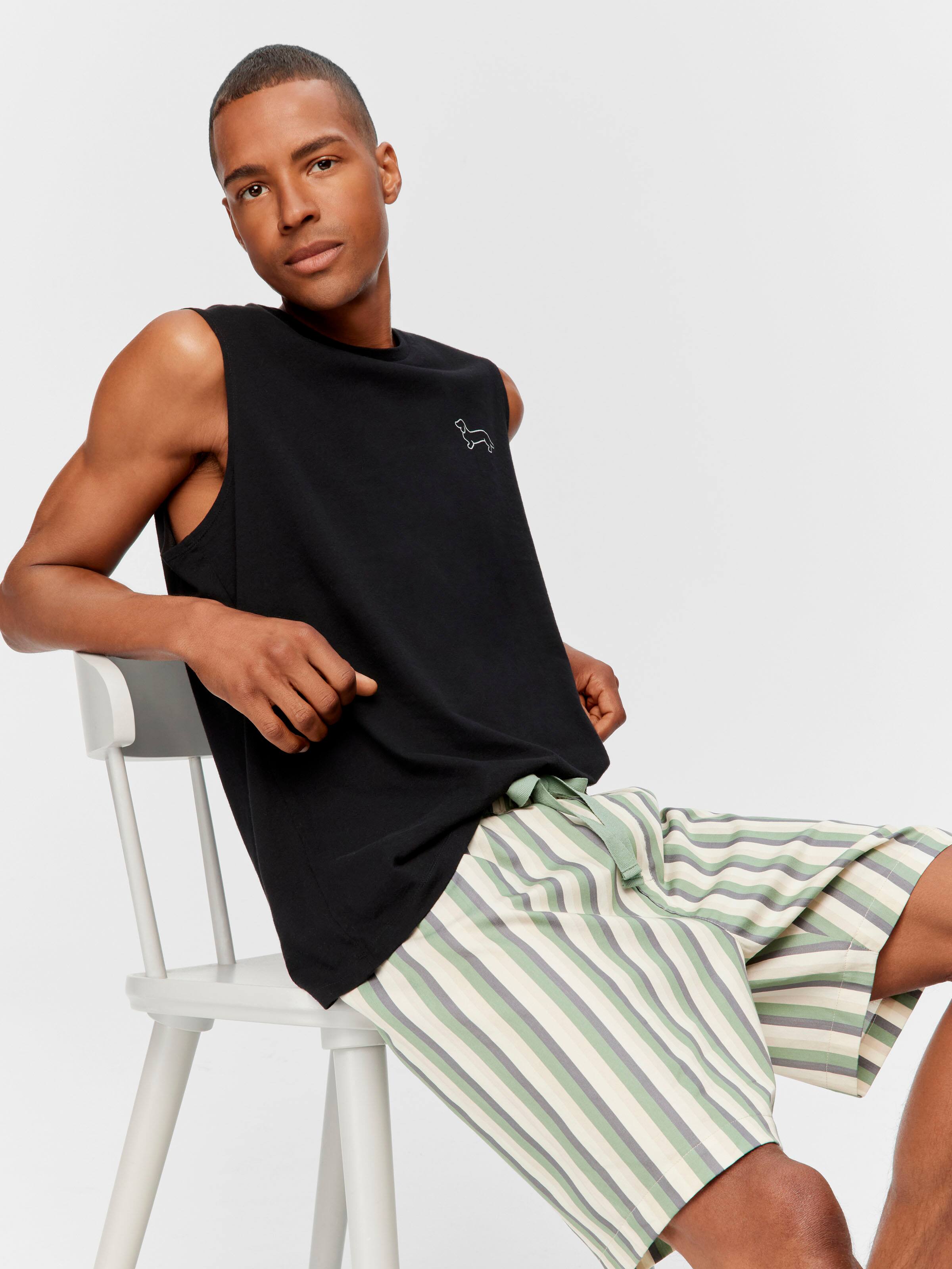 Olive Stripe Mid Short