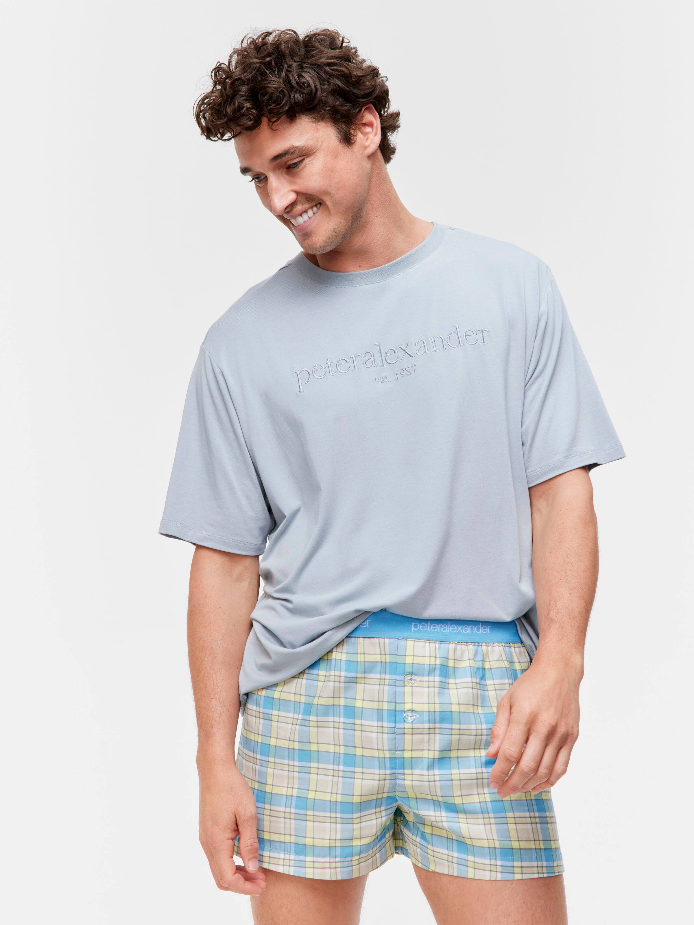 Mint Check 100% Cotton Boxer Short