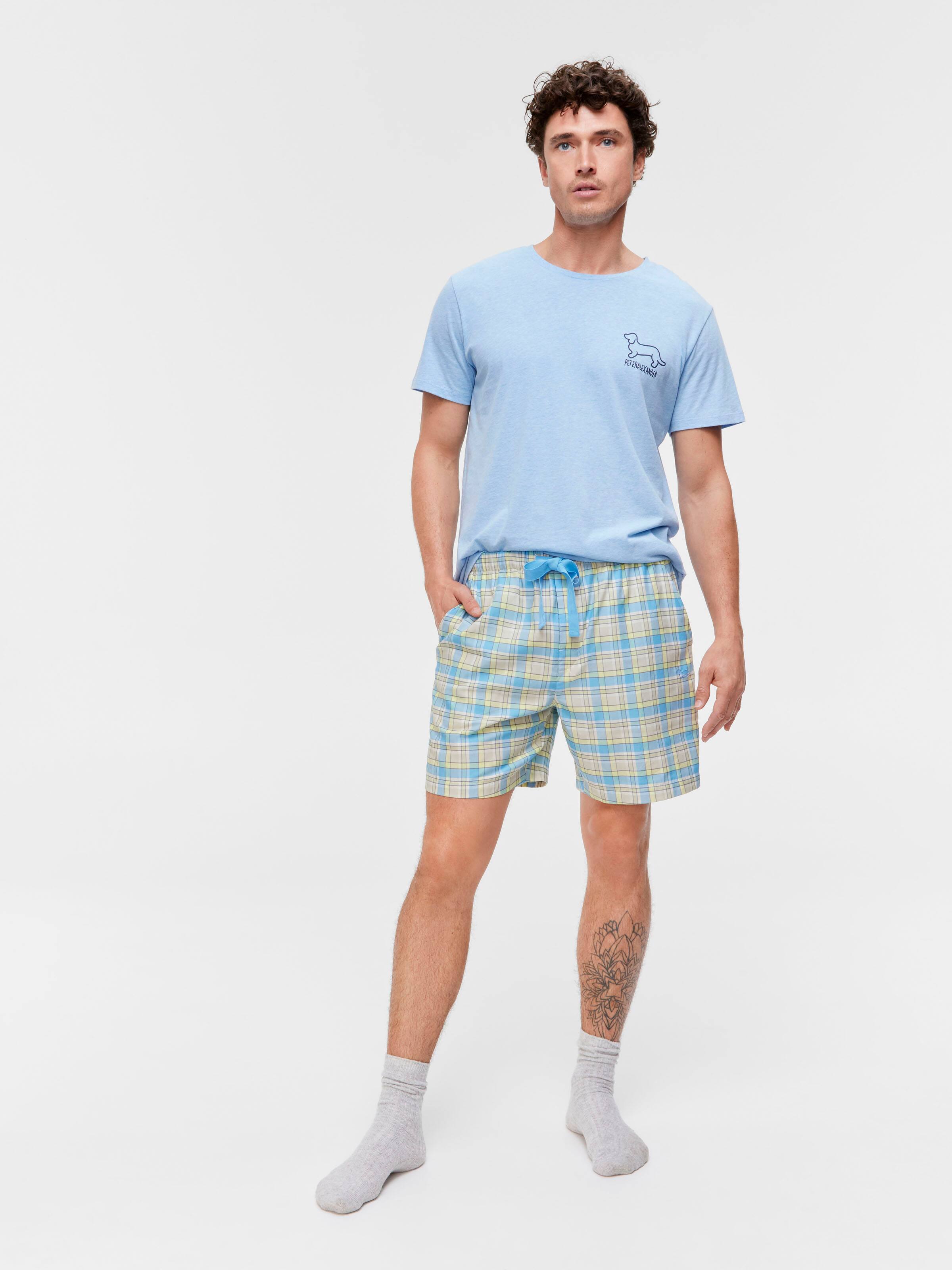 Mint Check 100% Cotton Mid Short