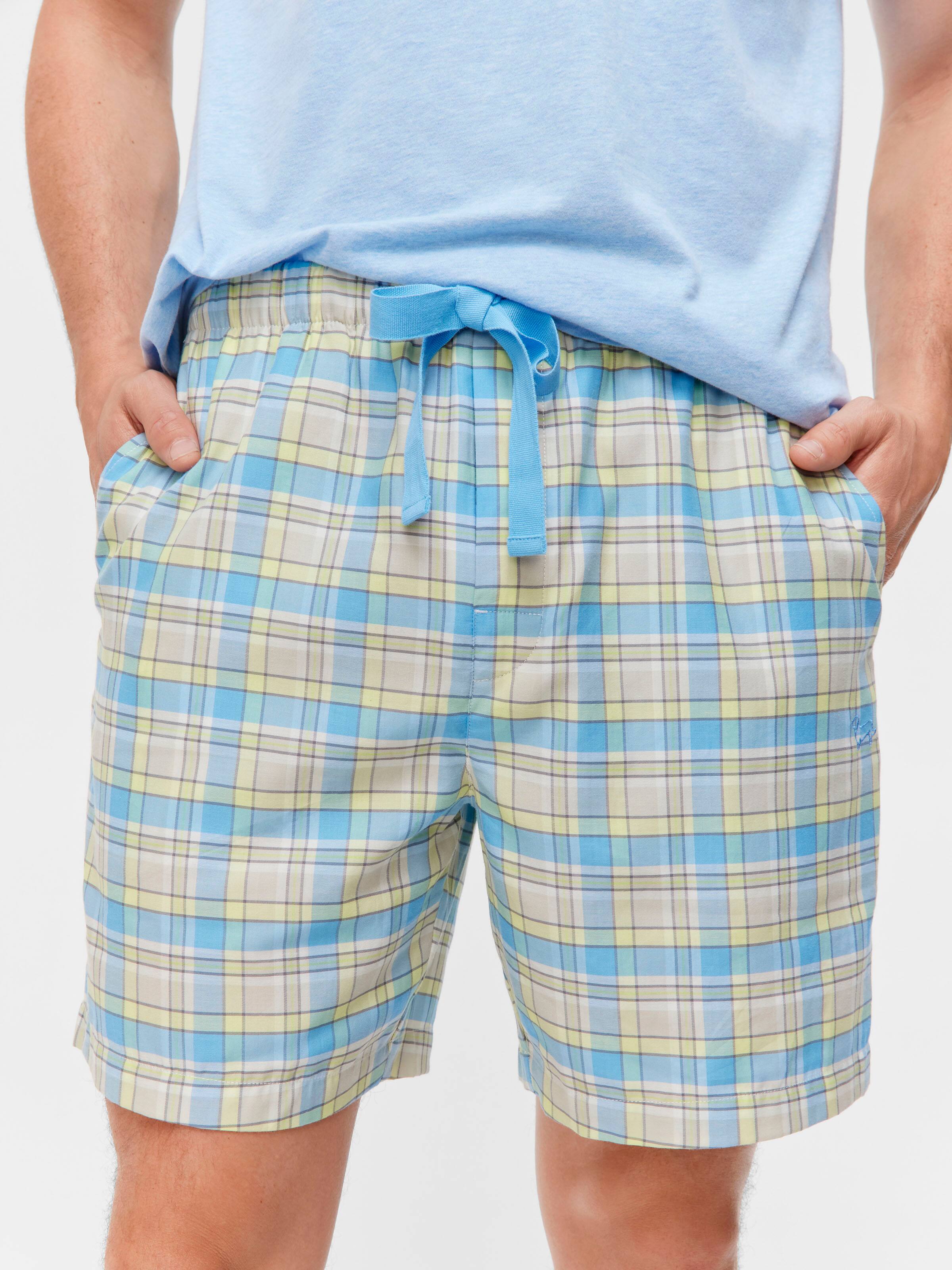Mint Check 100% Cotton Mid Short