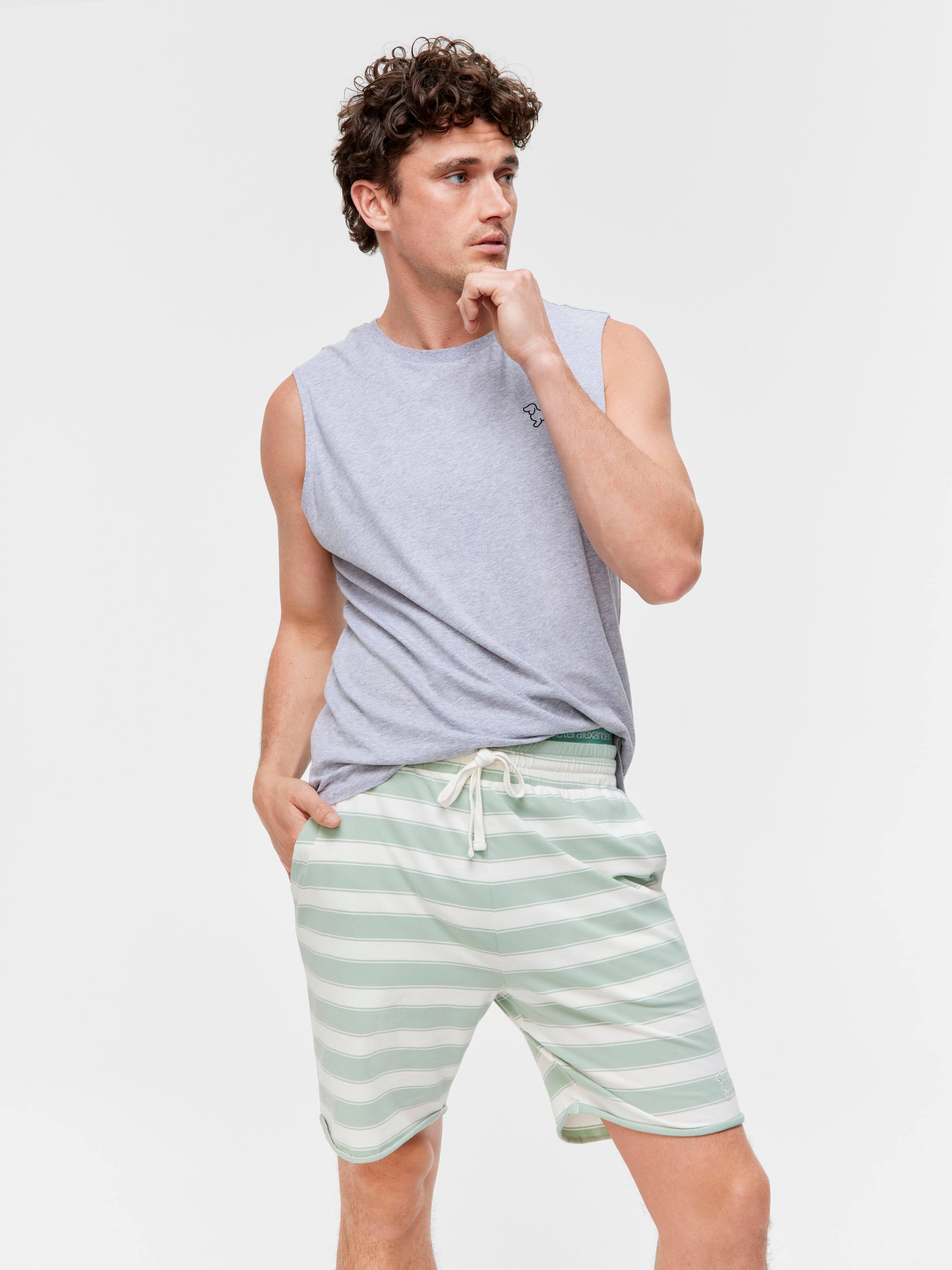 Sage Stripe Knit Mid Short