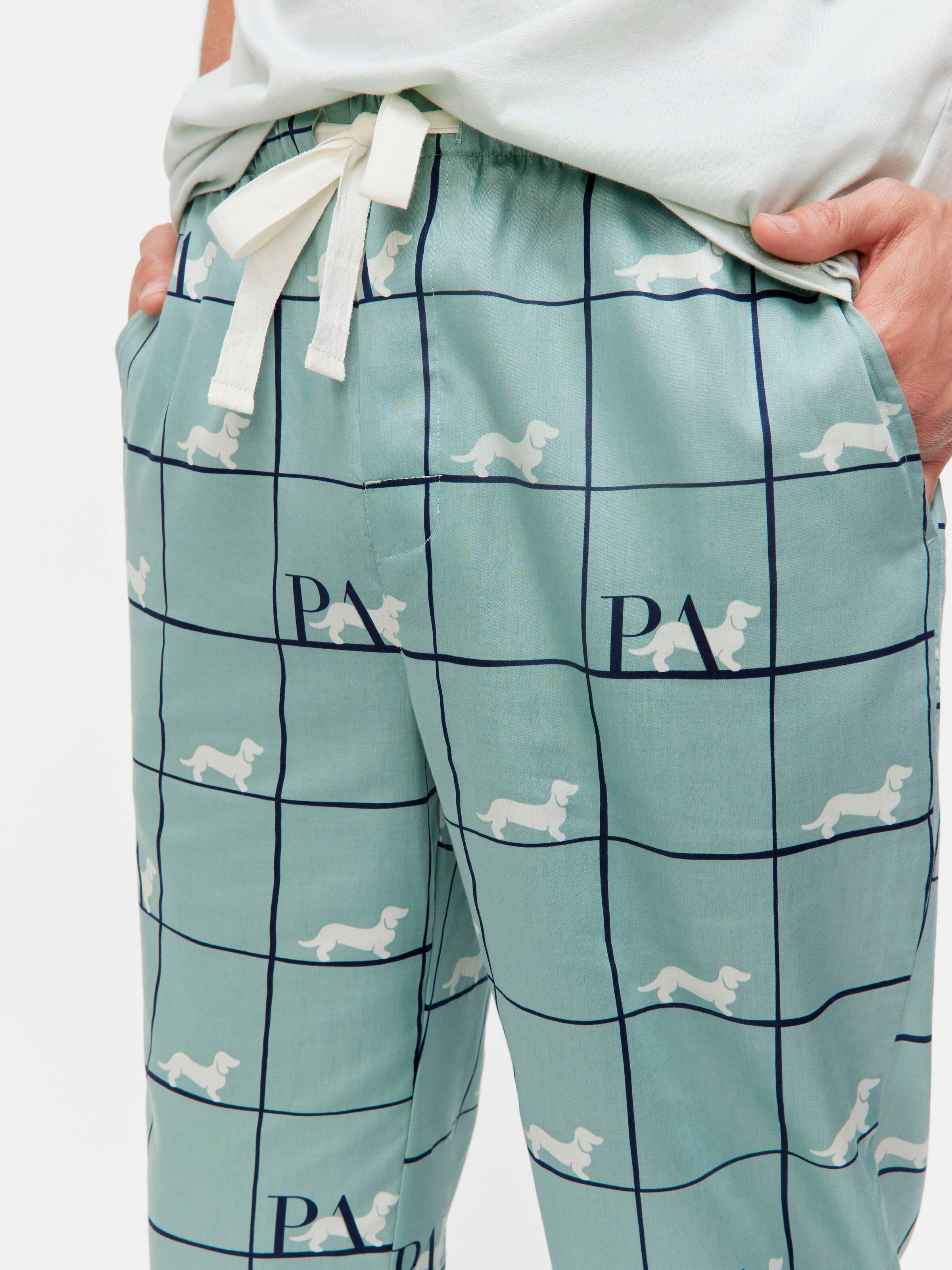 Sage Windowpane Check 100% Cotton Classic Pj Pant