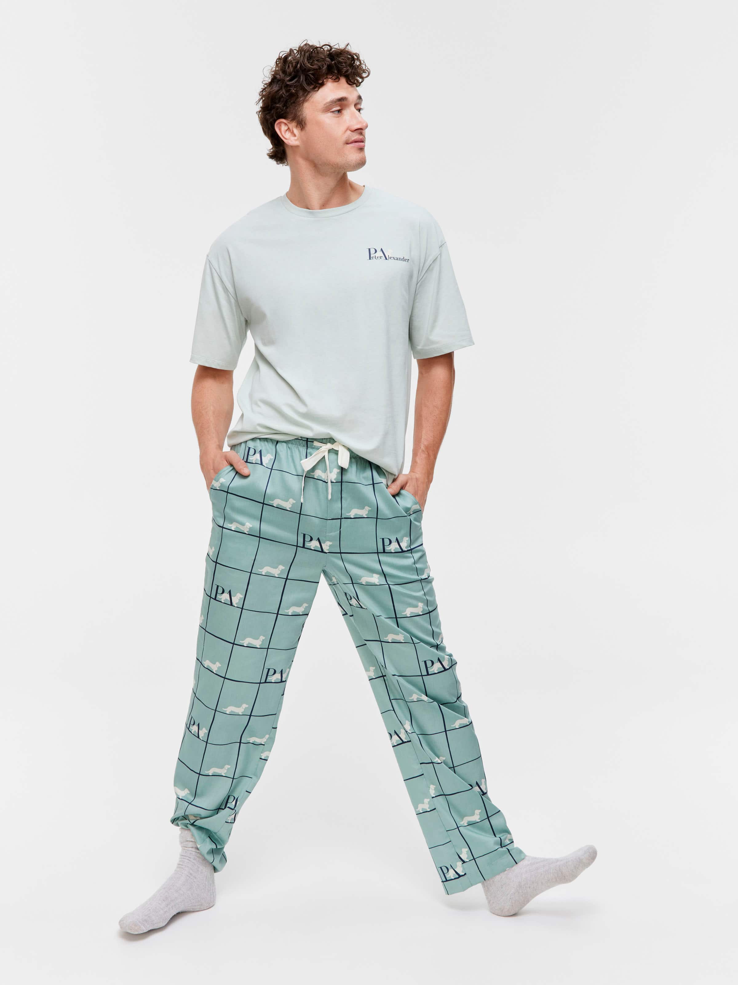 Sage Windowpane Check 100% Cotton Classic Pj Pant