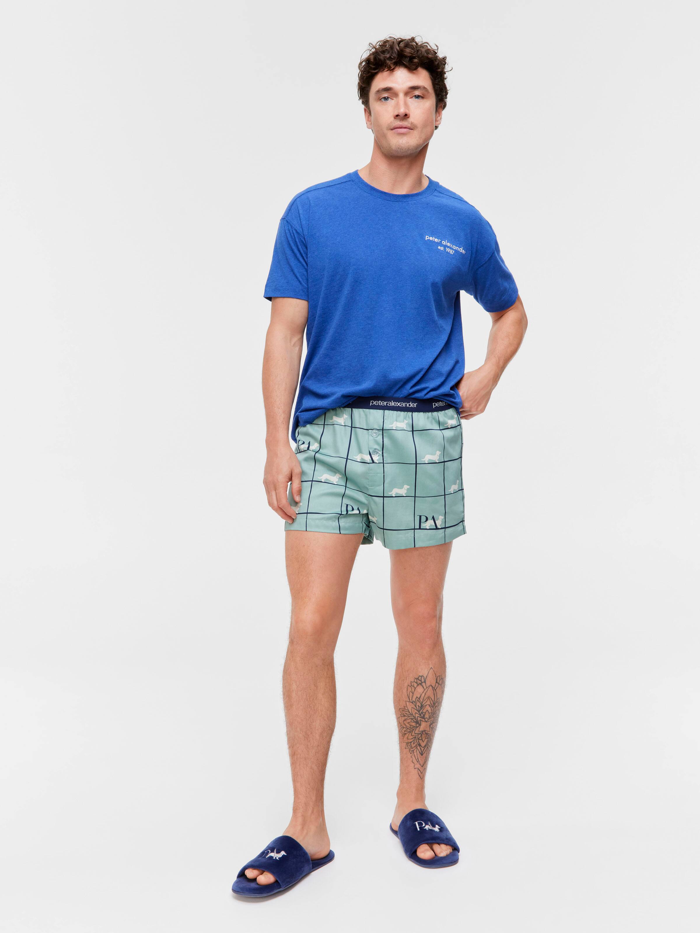 Sage Windowpane Check 100% Cotton Boxer Short