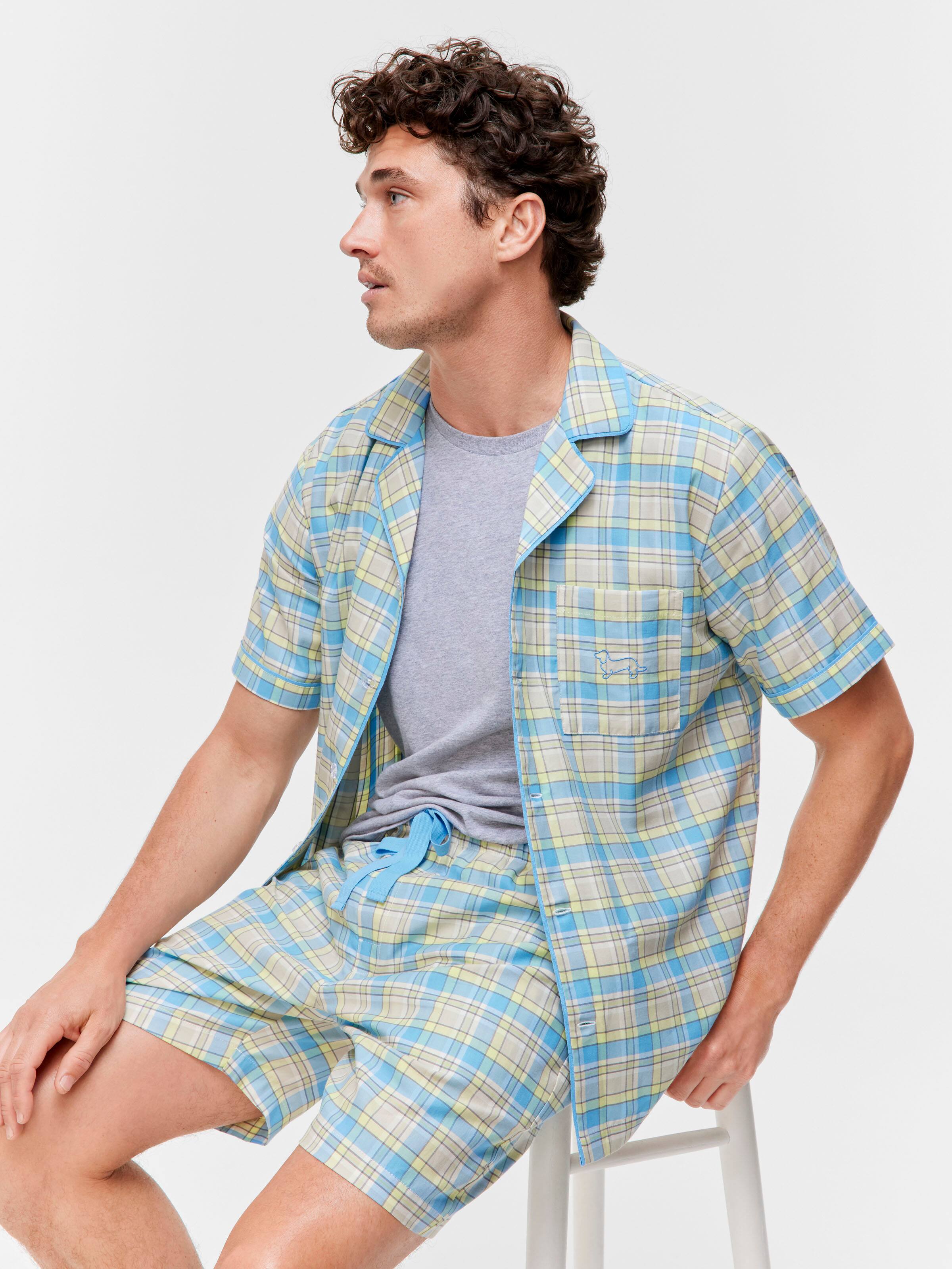 Mint Check 100% Cotton Short Sleeve Pj Set