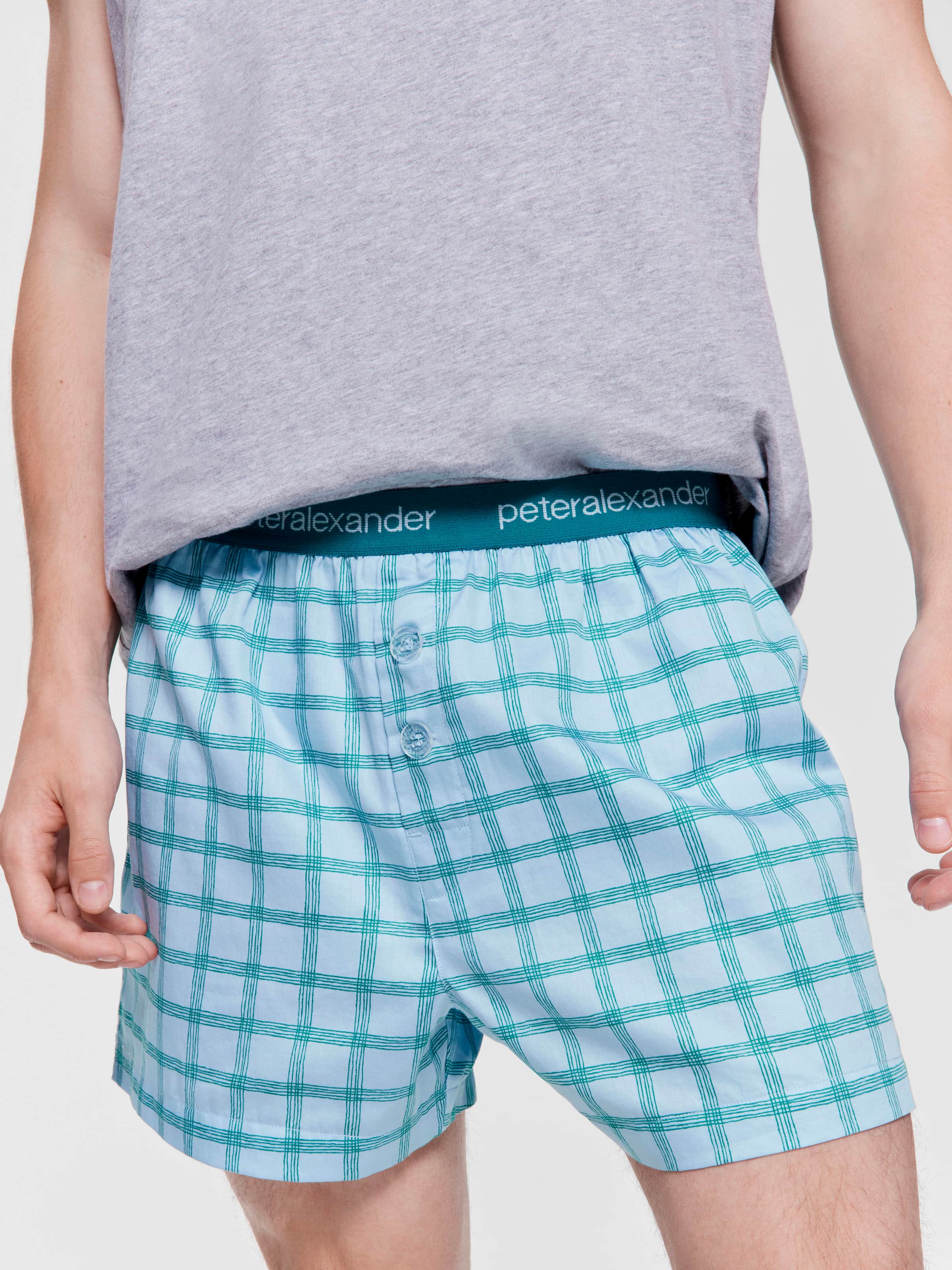 Blue Check Boxer Short