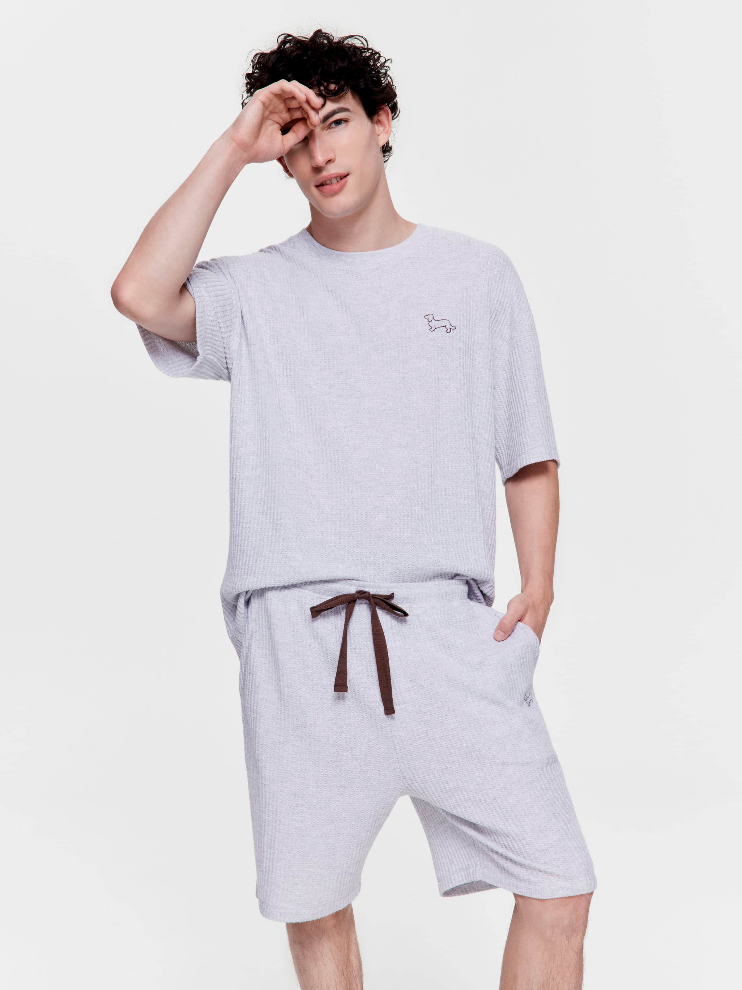 Grey Waffle Shortie Pj Set