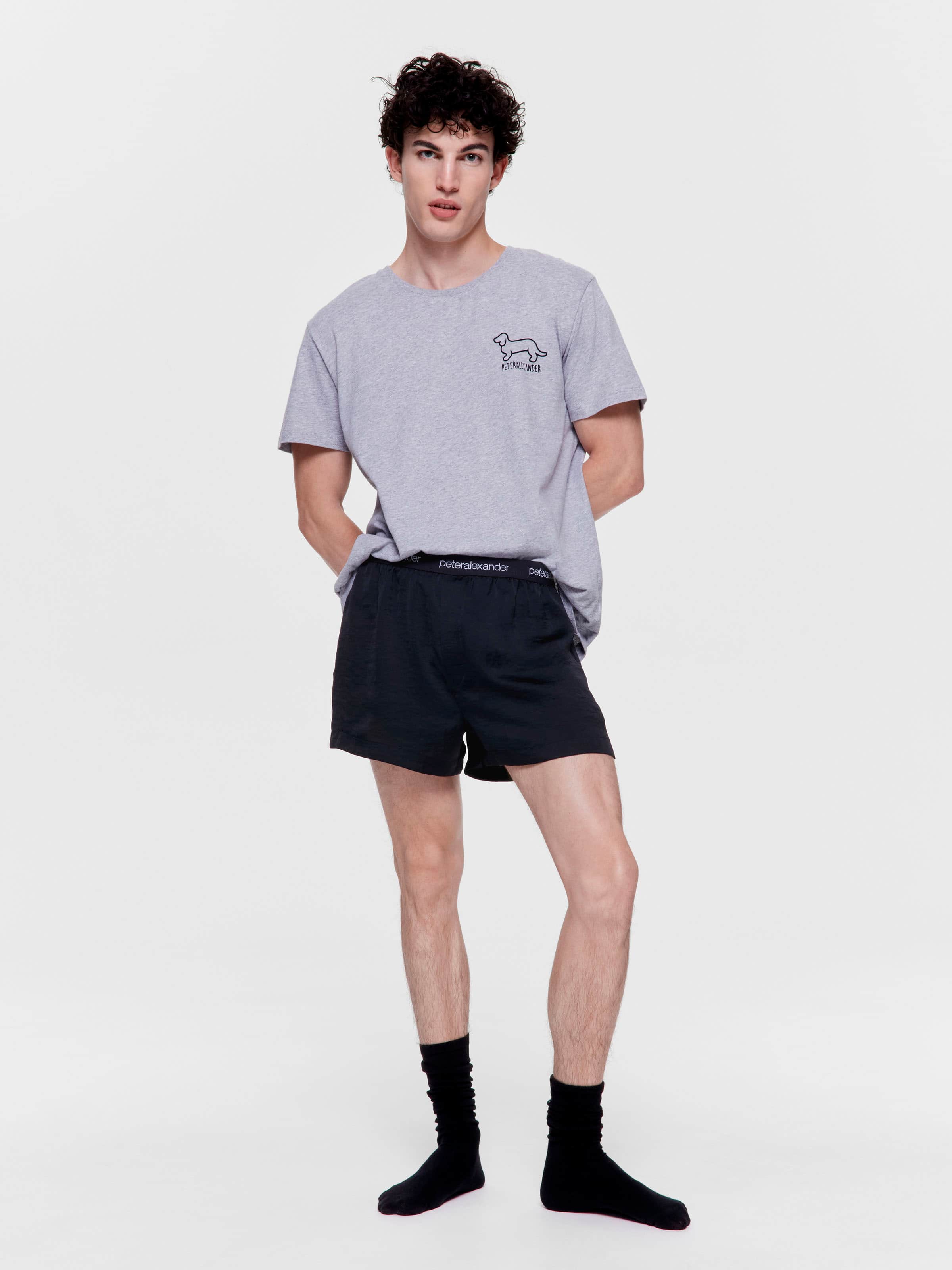 Black Satin Boxer Short