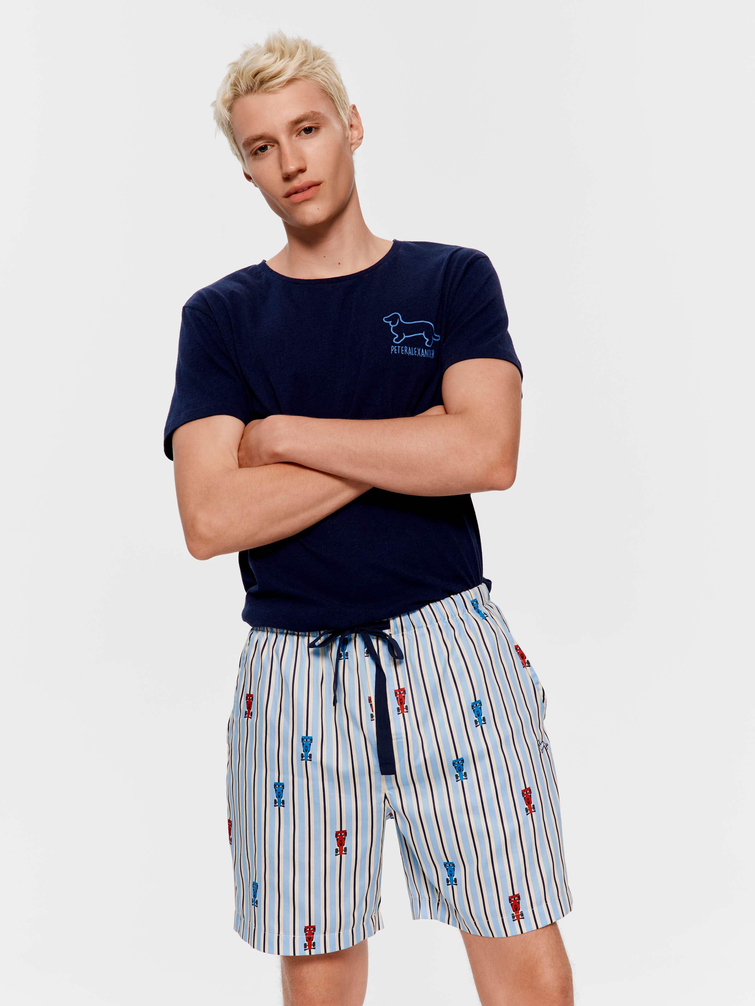 Race Car Stripe 100% Cotton Mid Short