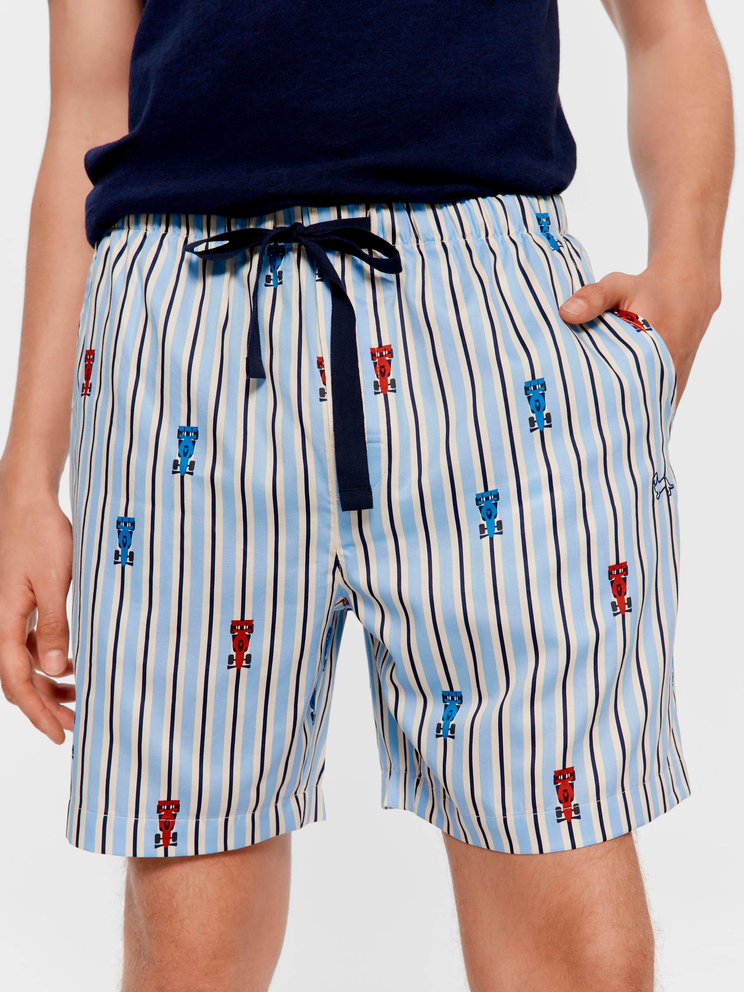 Race Car Stripe 100% Cotton Mid Short