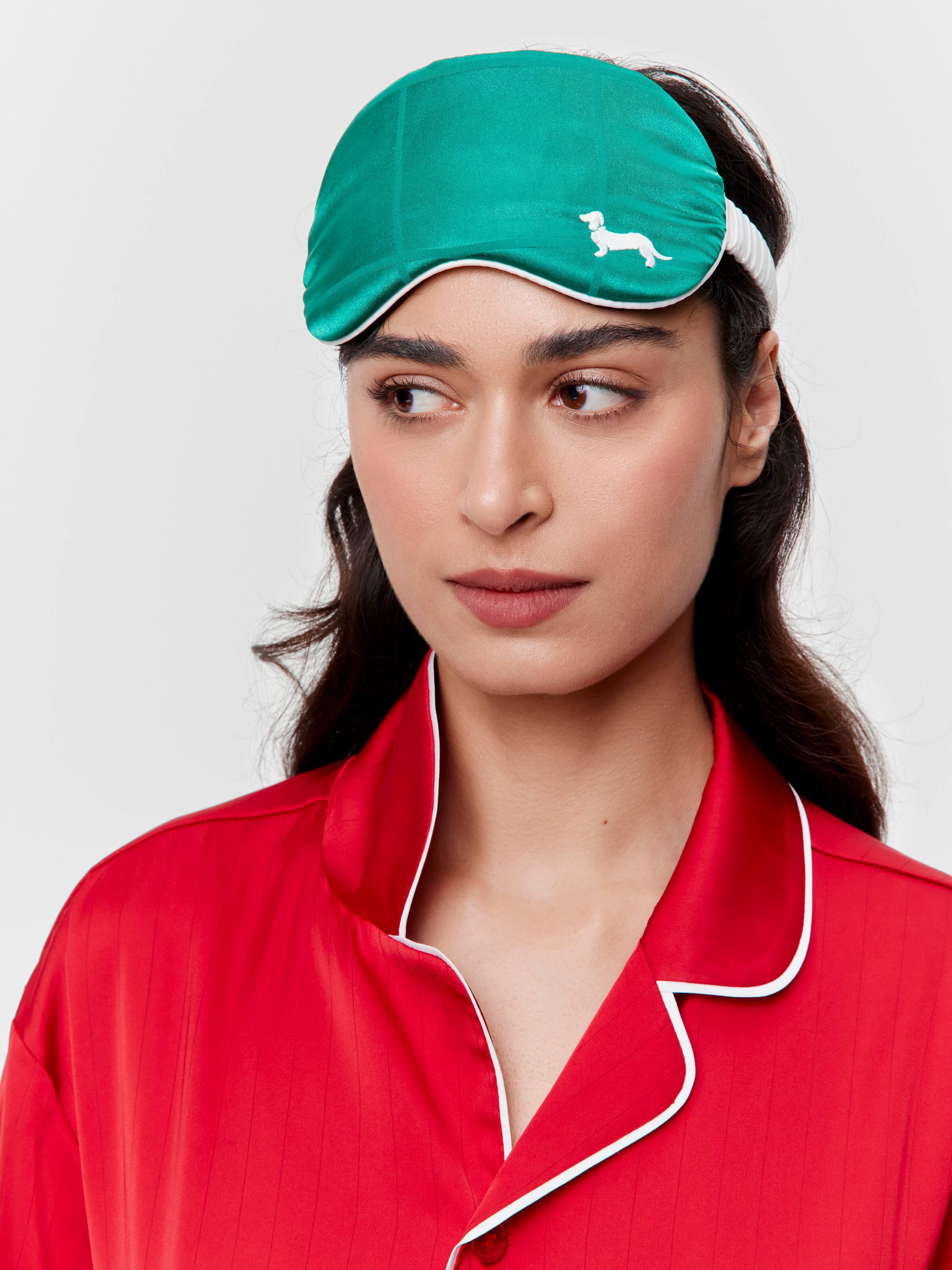 Green Check Eye Mask