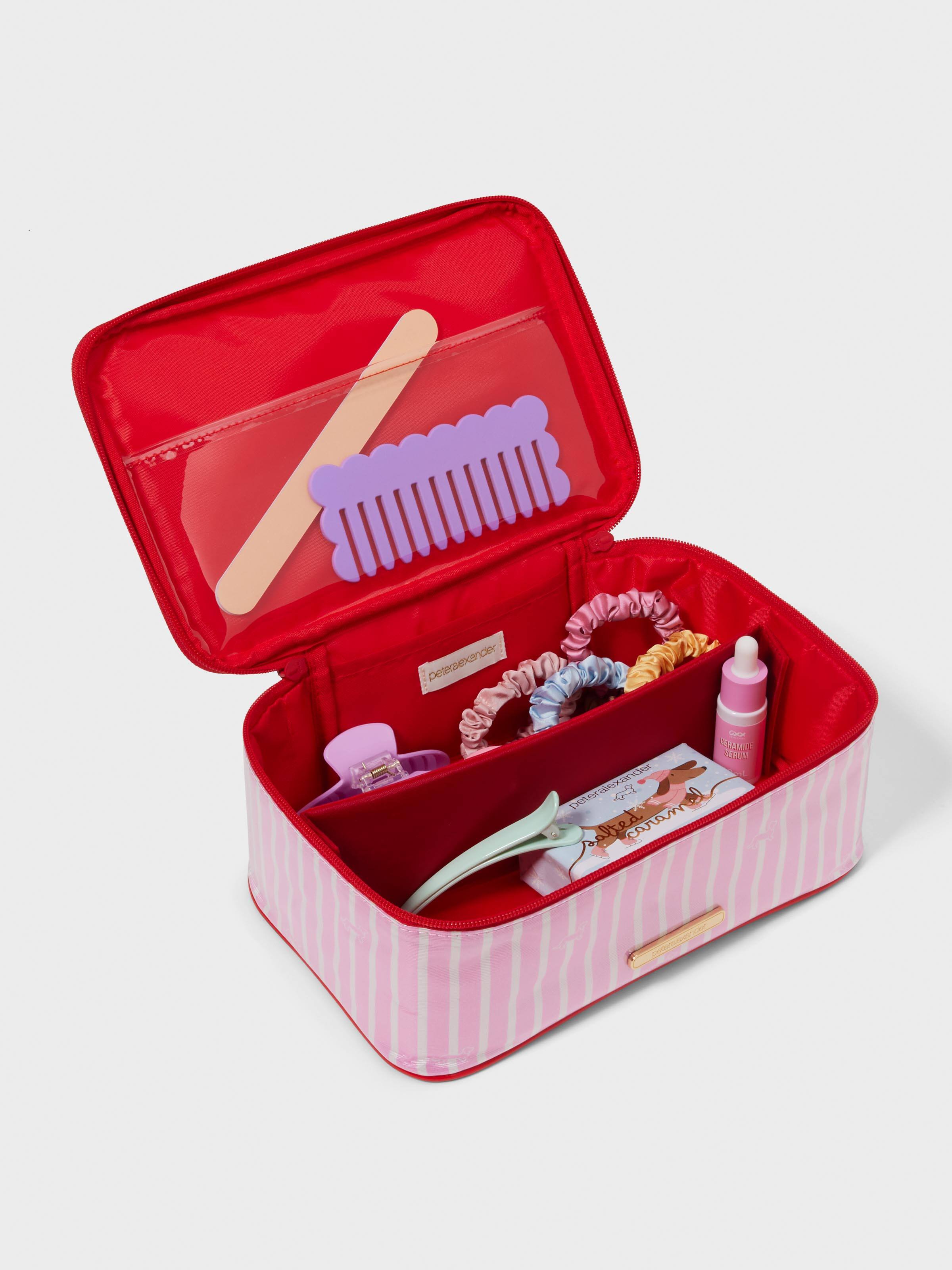 Pink Stripe Cosmetic Bag