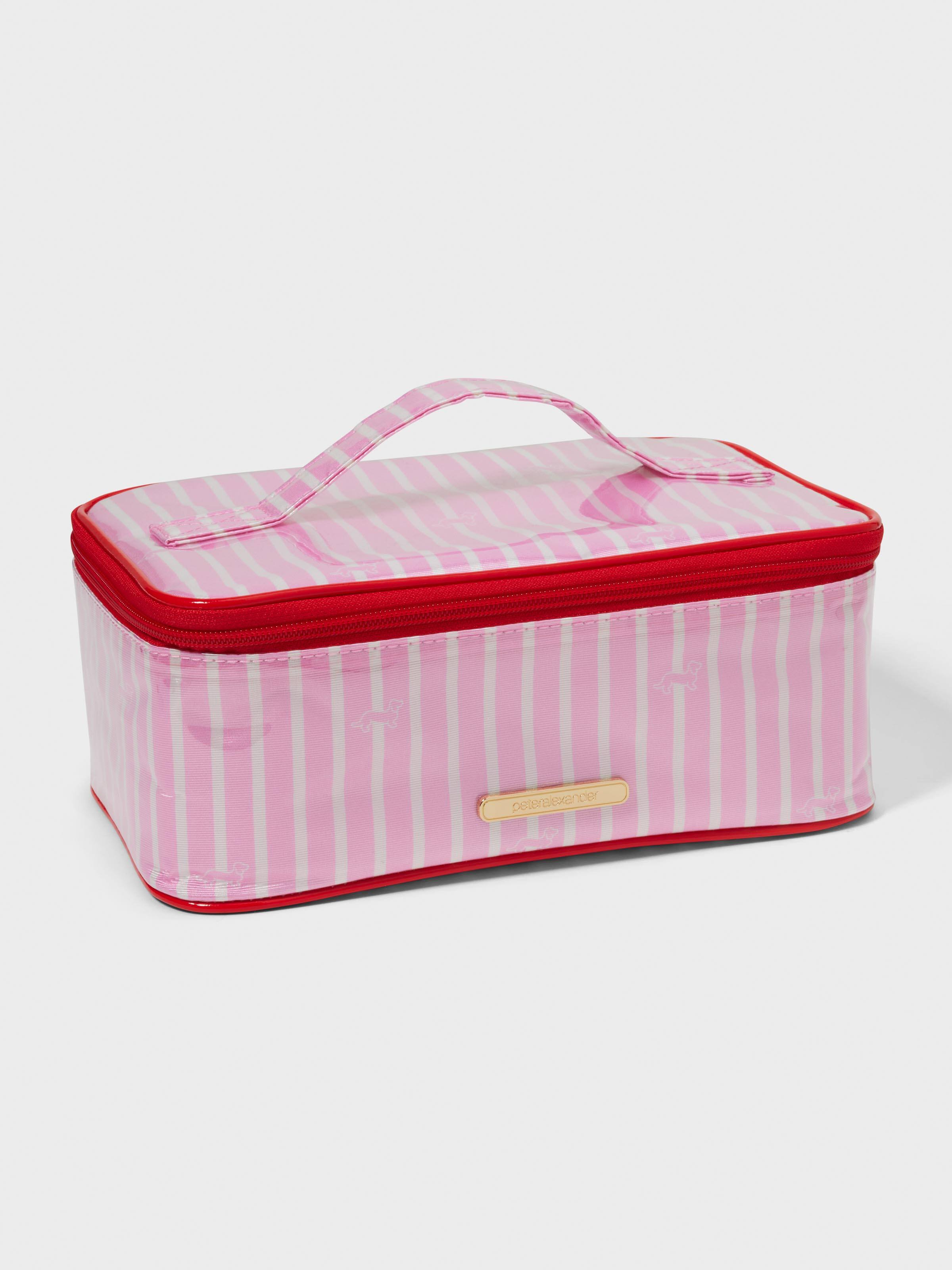 Pink Stripe Cosmetic Bag