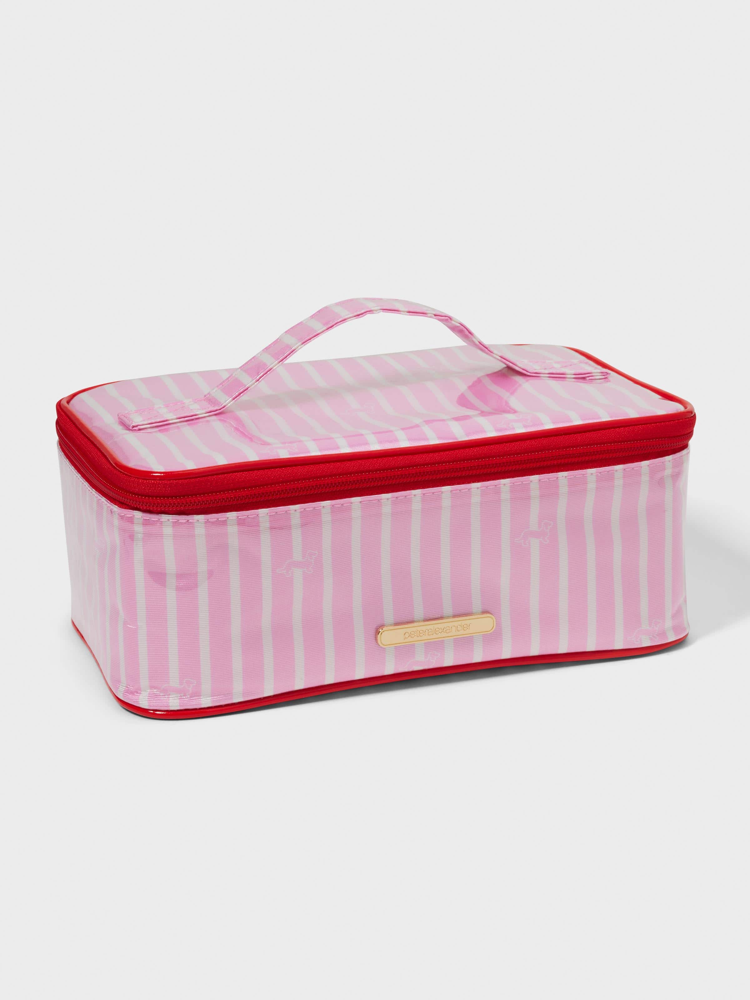 Pink Stripe Cosmetic Bag