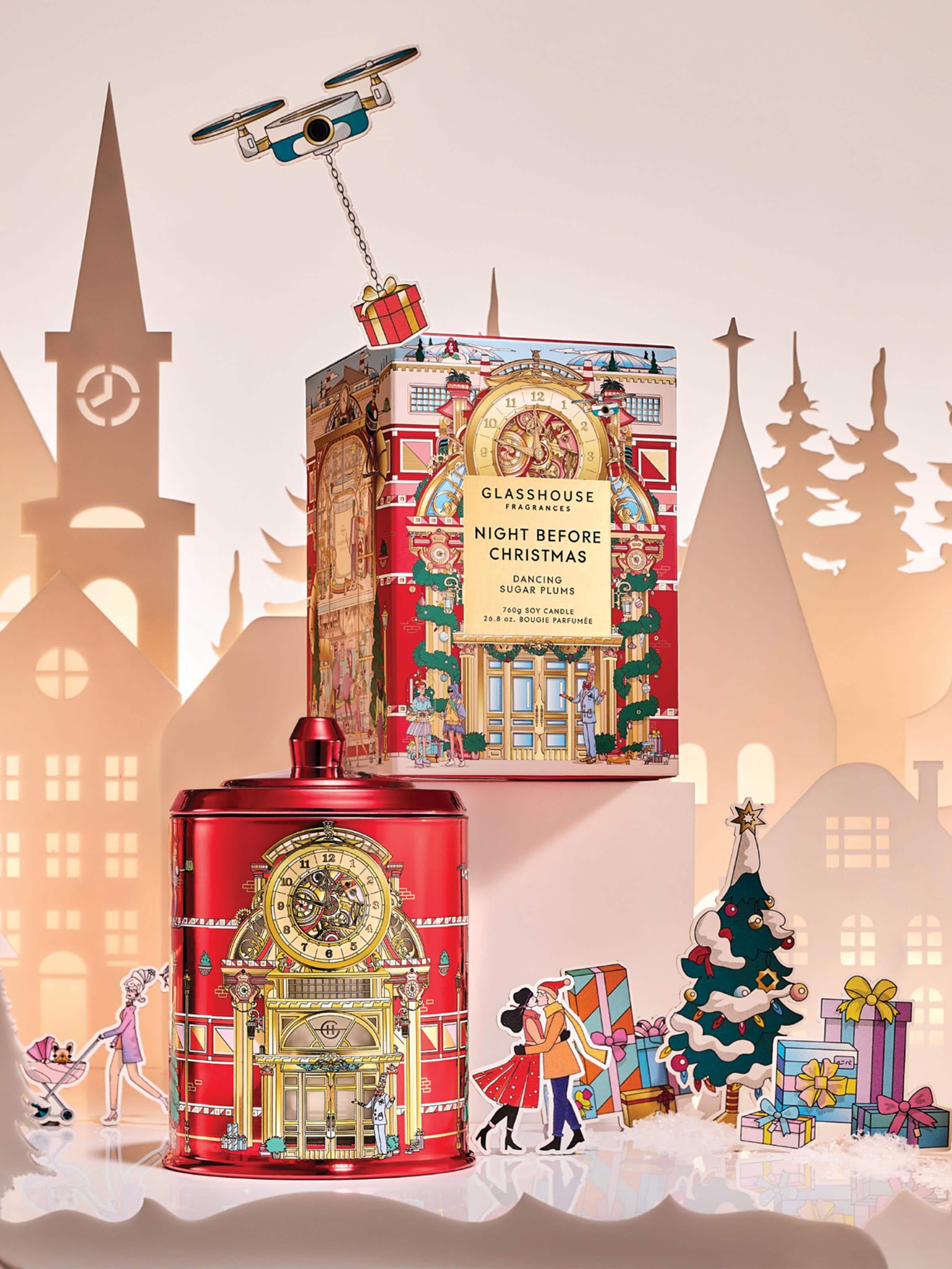 Glasshouse Fragrances Limited Edition Night Before Christmas 760G Candle