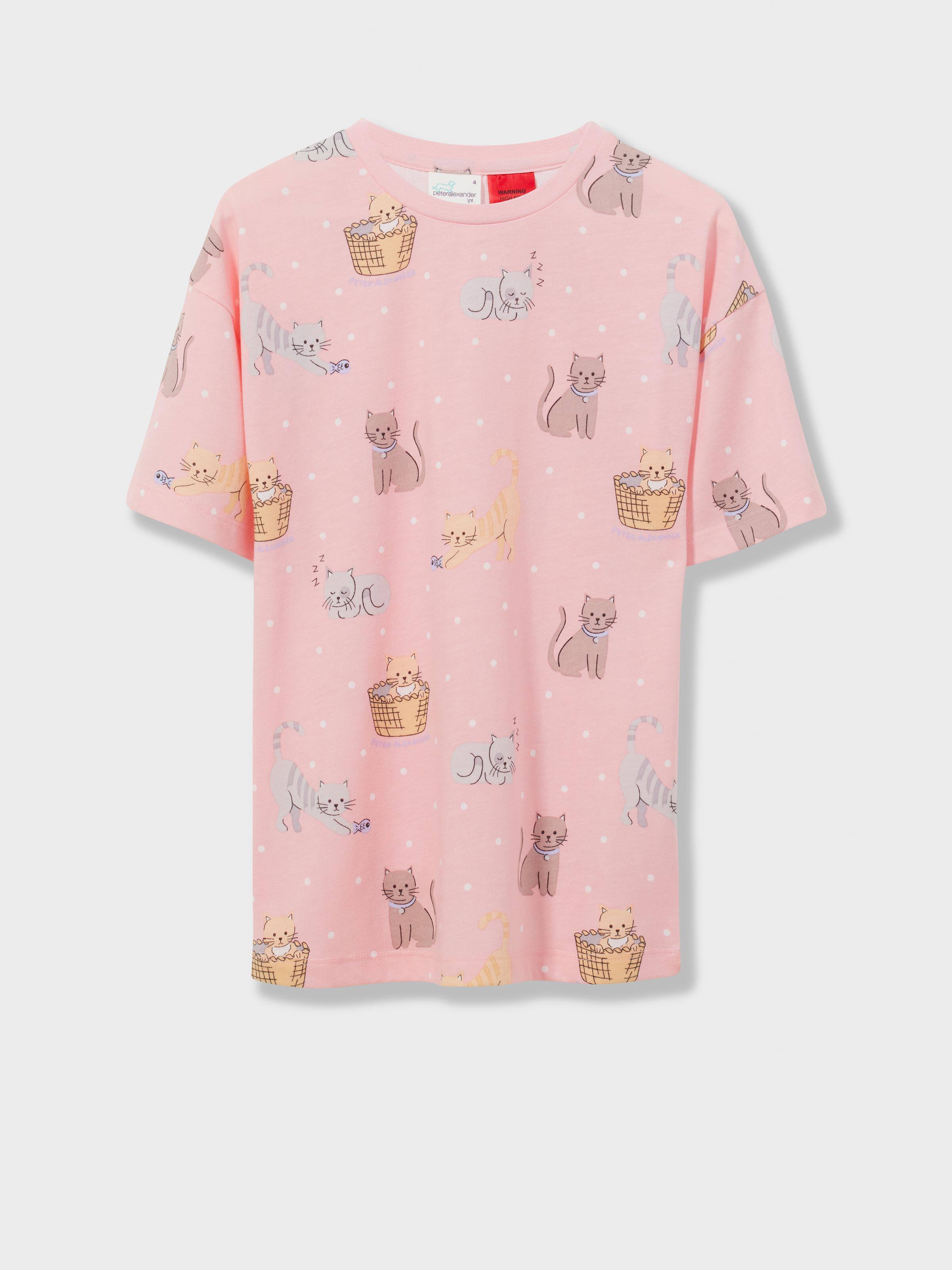 Jnr Girls Cat Basket Sleep Tee