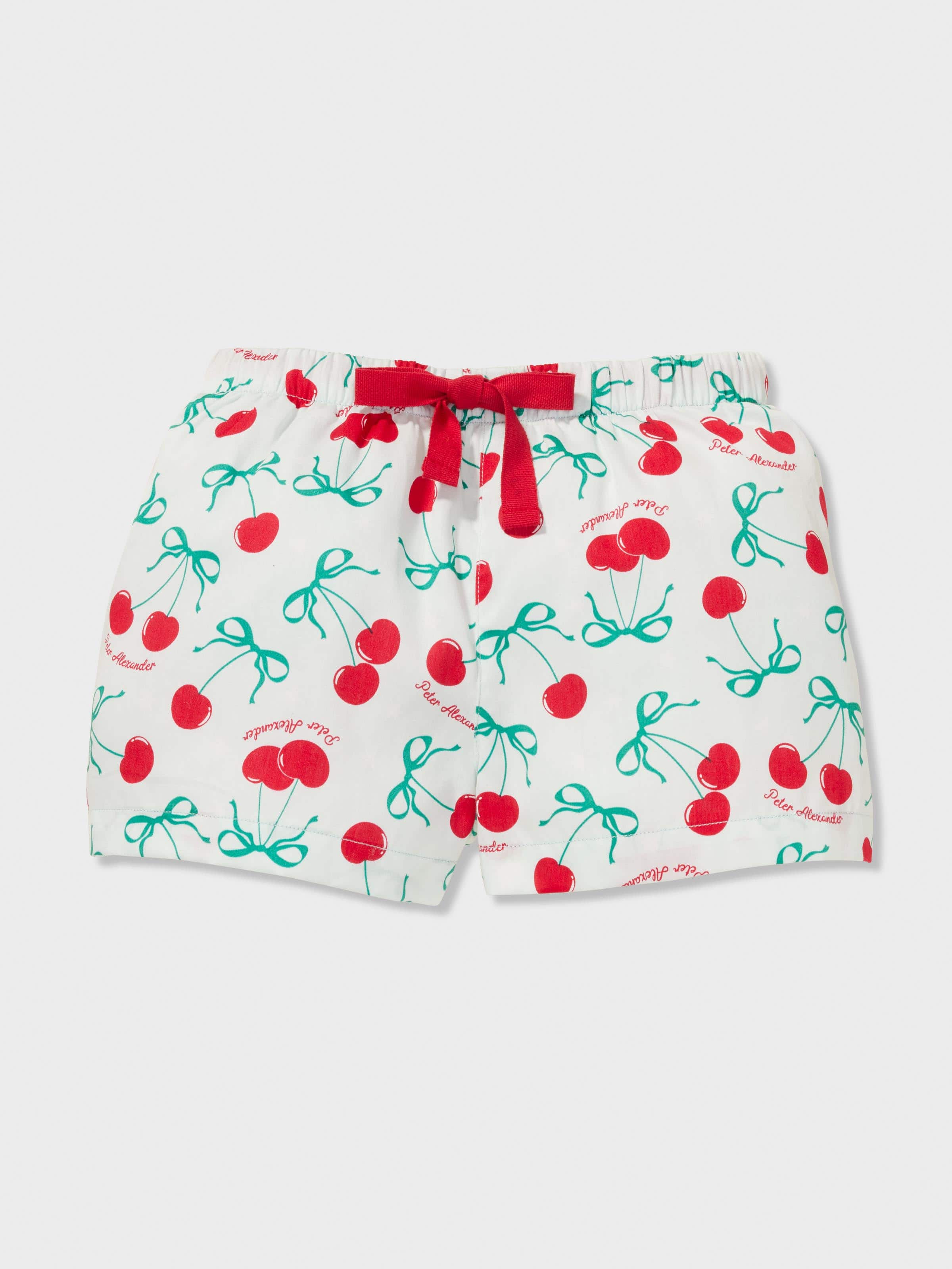 Jnr Girls Cherry Classic 100% Cotton Short Pj Set