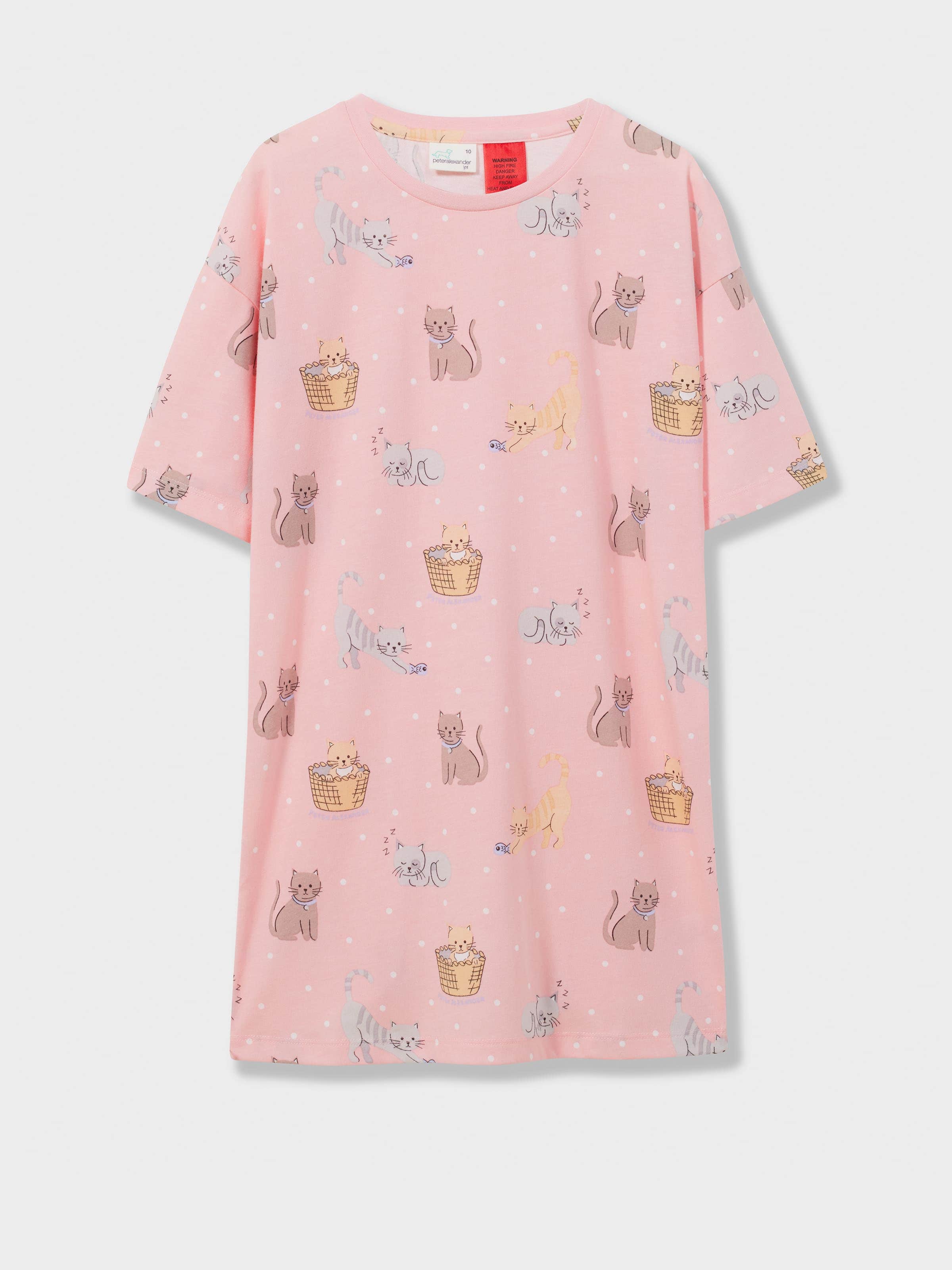 Girls Cat Basket Sleep Tee